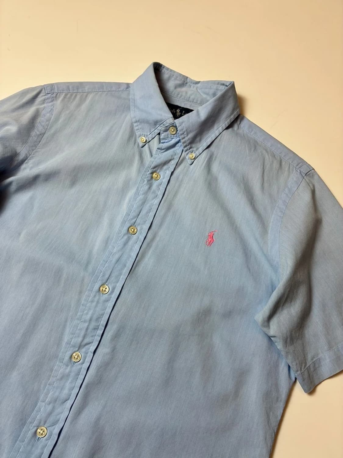 폴로 랄프로렌 00's 핑크 로고 자수 반팔 셔츠 PN9106 상품이미지2