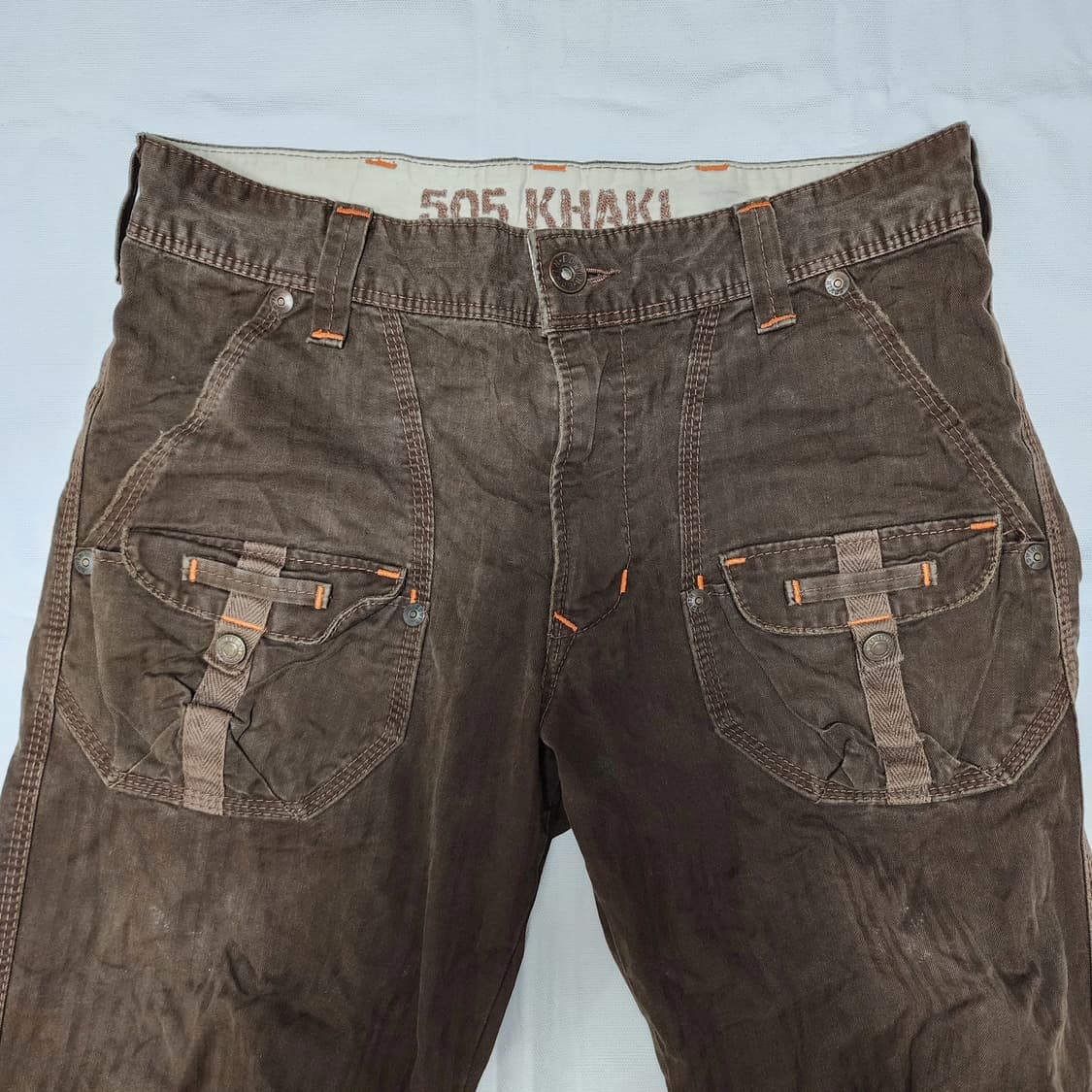 에드윈 505 카키 Y2k 디테일 카고팬츠 상품이미지4