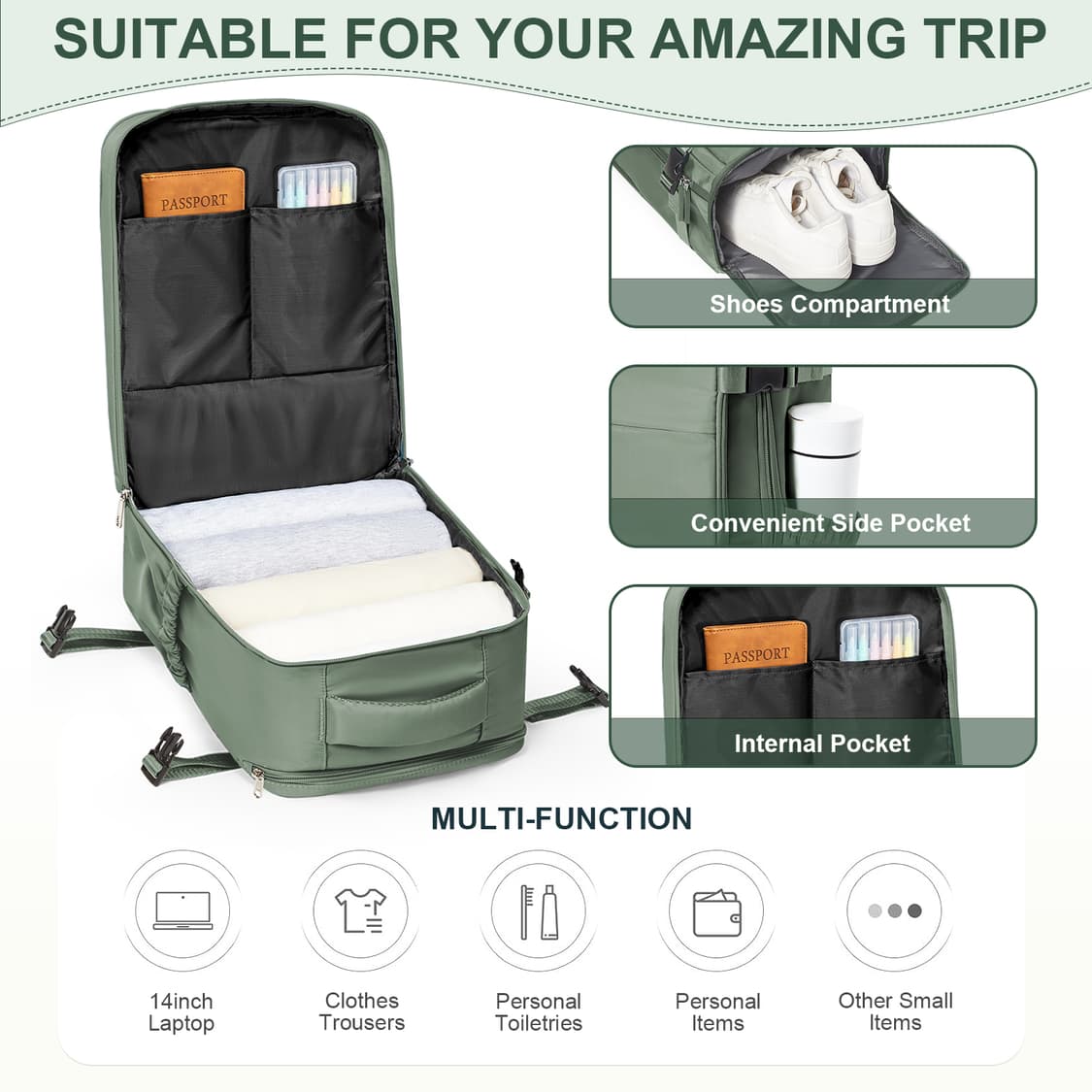 남녀 여행용 백팩 노트북 방수 학생 가방 상품이미지3