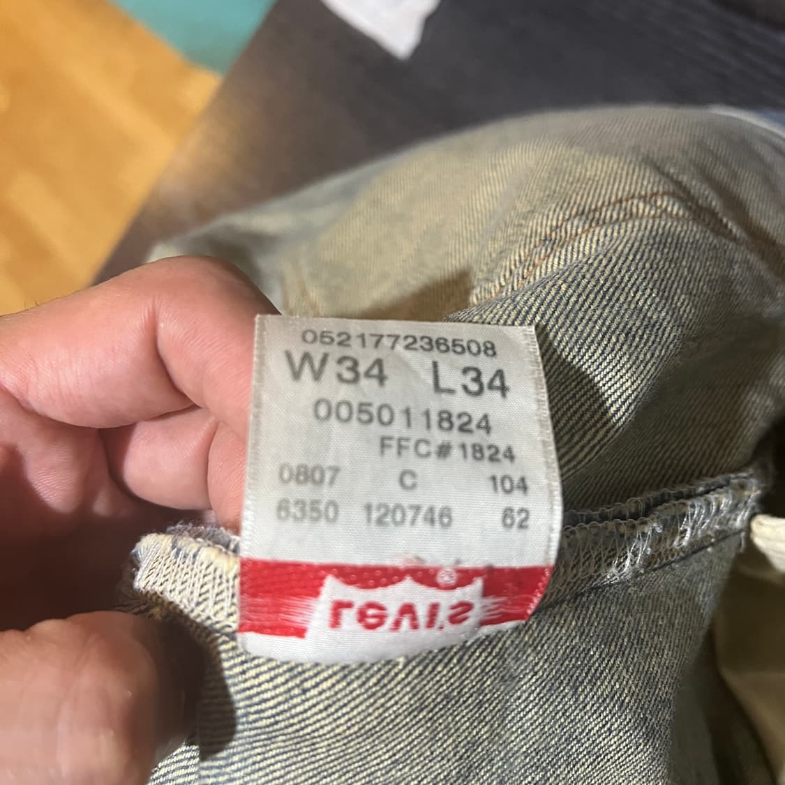 (34/34) 리바이스 501 워싱 스트레이트핏 데님 청바지 상품이미지9