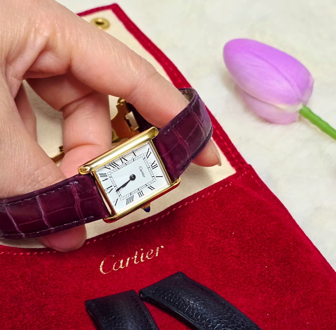 까르띠에탱크머스트시계 L사이즈 정품 상품이미지7