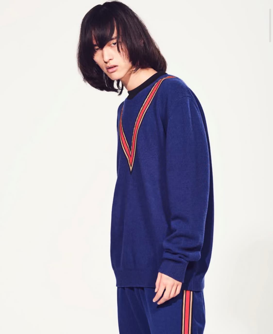 STELLA McCARTNEY 스텔라 맥카트니 V패턴 블루 캐시미어 스웨 상품이미지3