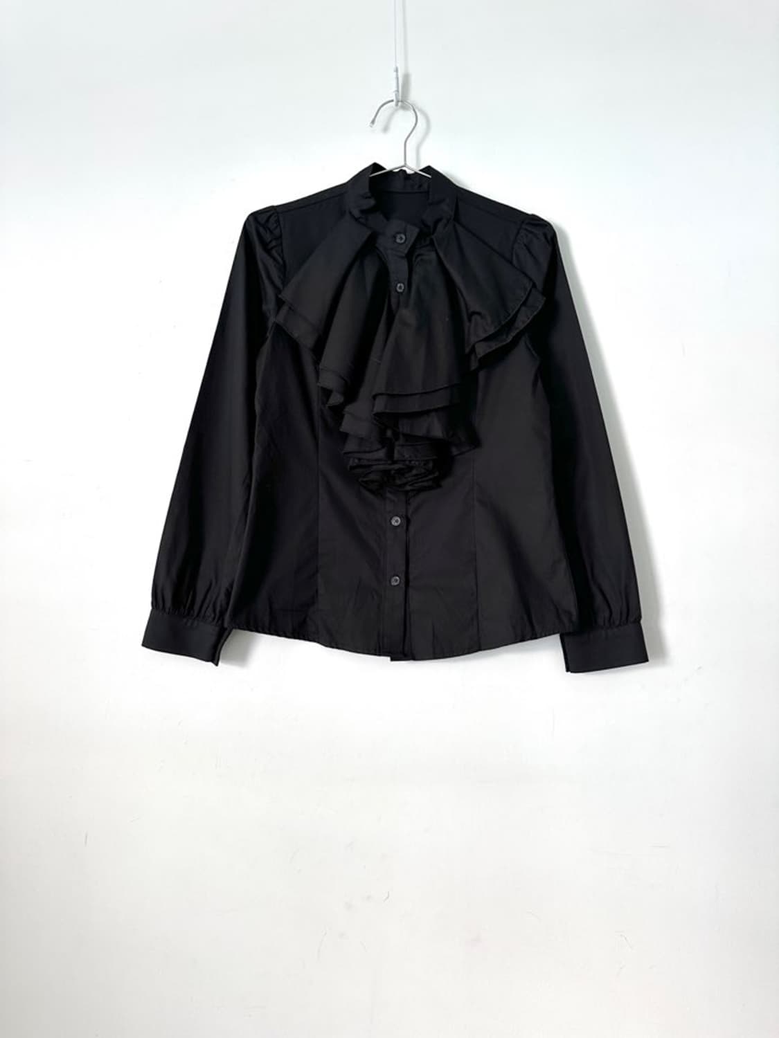 Neck frill shirt / black 상품이미지2