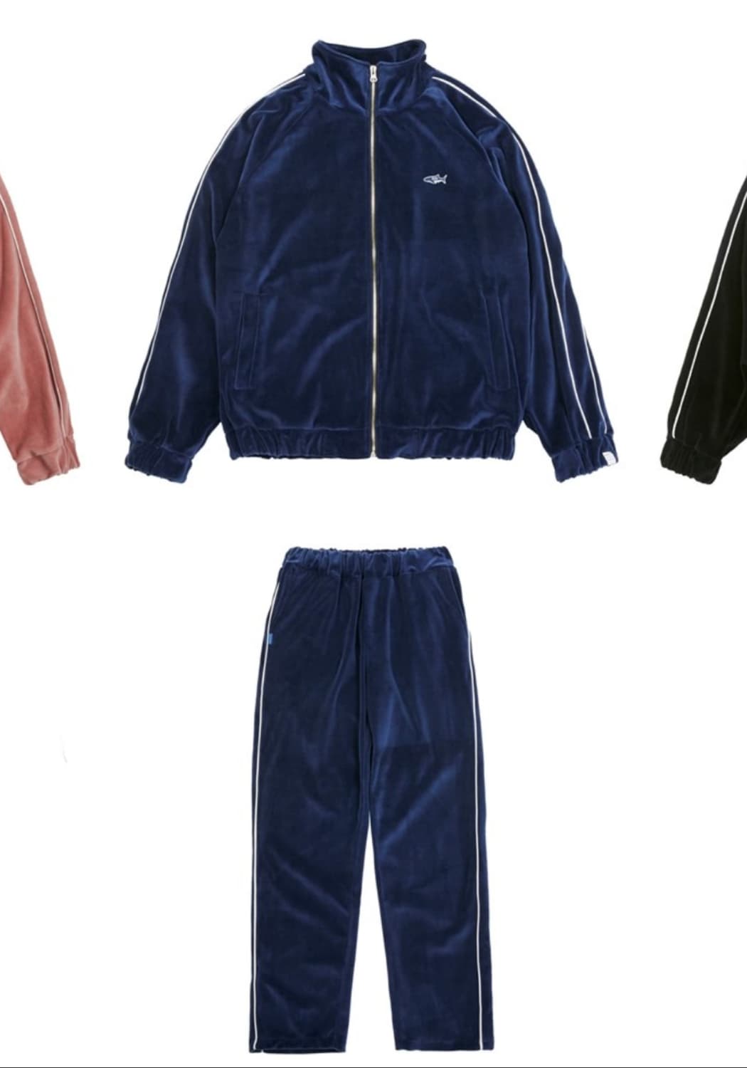 어반디타입 벨벳 트레이닝 세트 네이비 상품이미지1