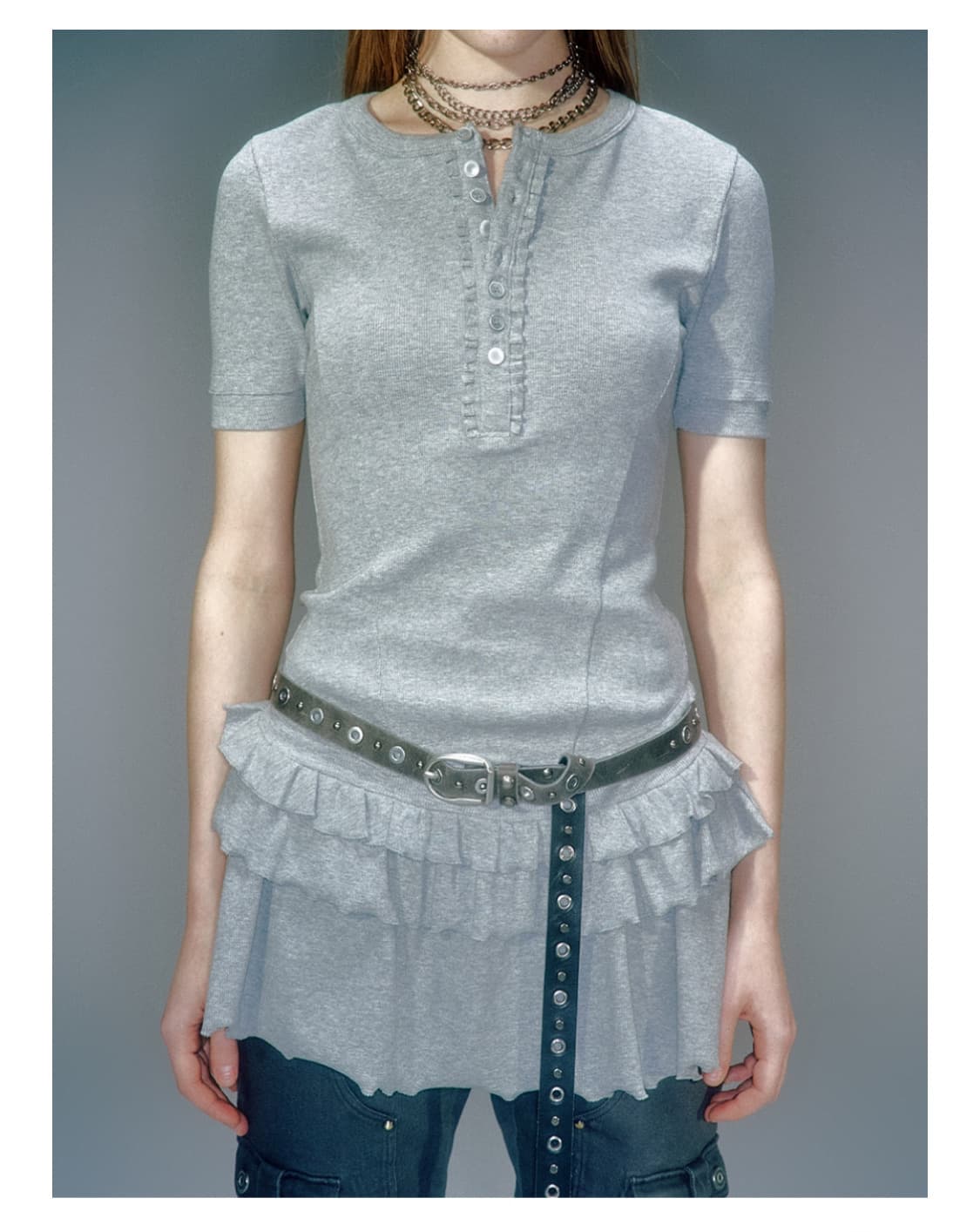 PONIA PRILL LAYERED ONEPIECE 프릴 레이어드 원피스 상품이미지1