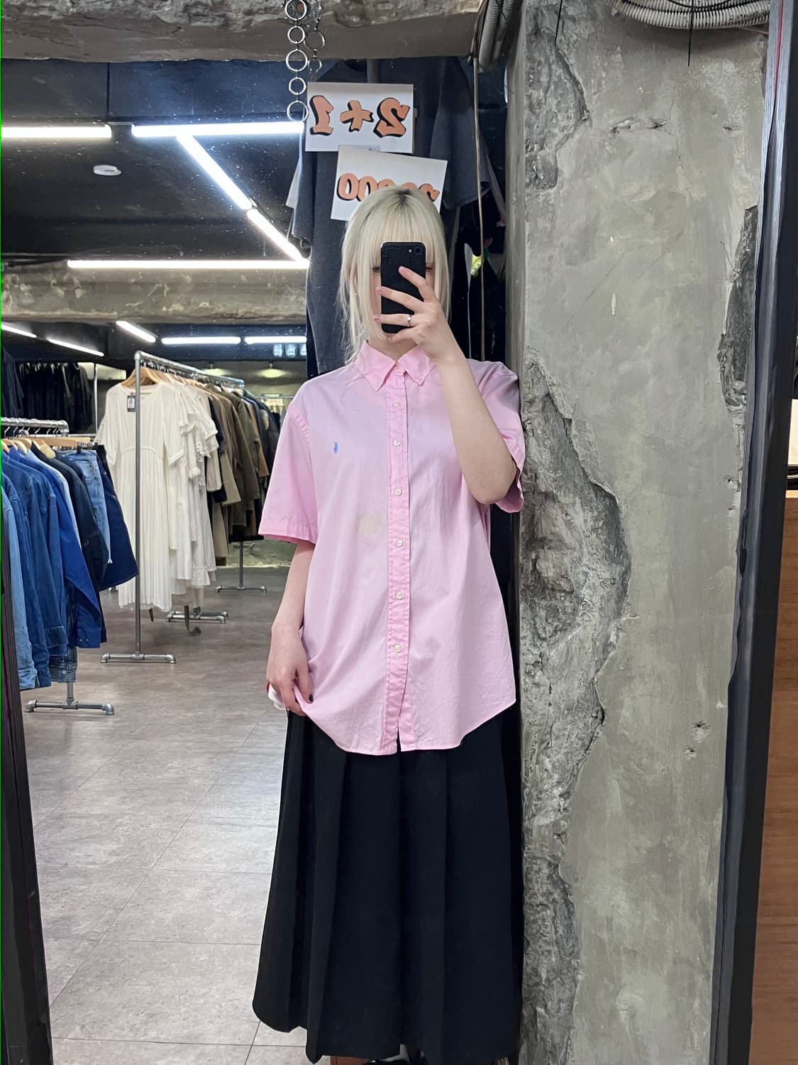 폴로 랄프로렌 베이직 코튼 반팔 셔츠 핑크 L #csz4107 상품이미지2