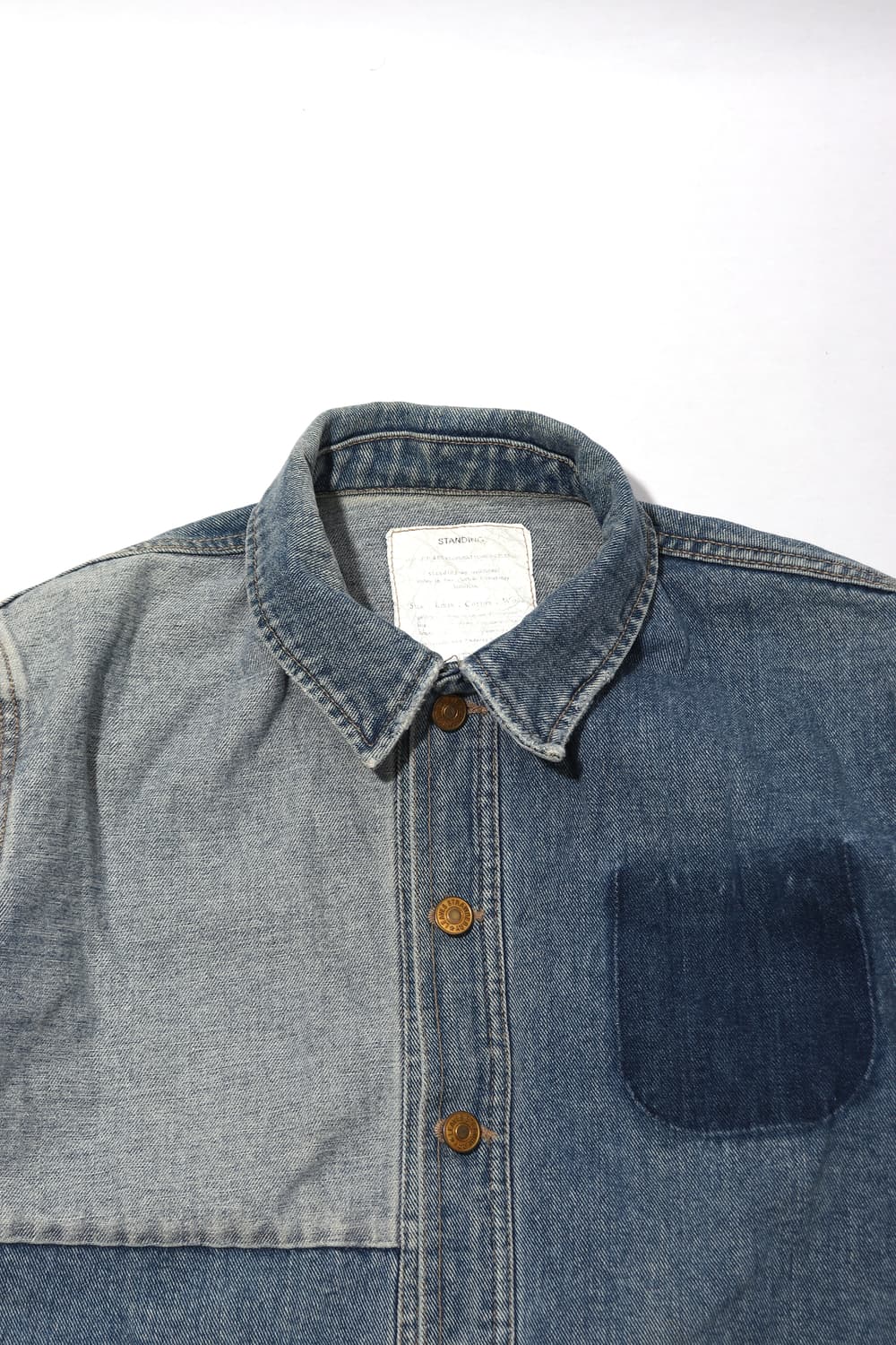 VINTAGE 배색 패치워크 데님 워크자켓 size Free 상품이미지3