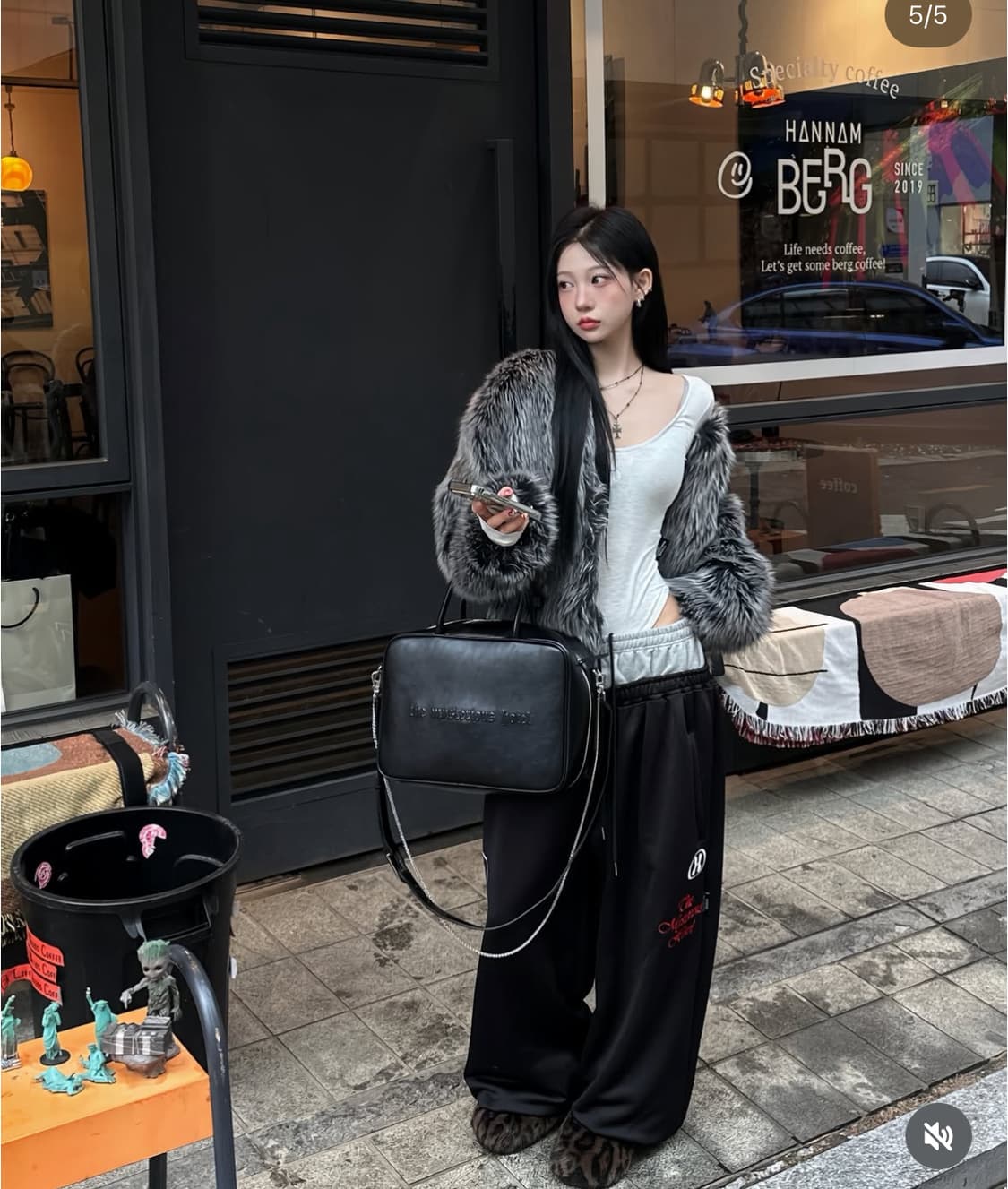 미스테리어스 시티걸 믹스 퍼자켓 그레이 상품이미지1