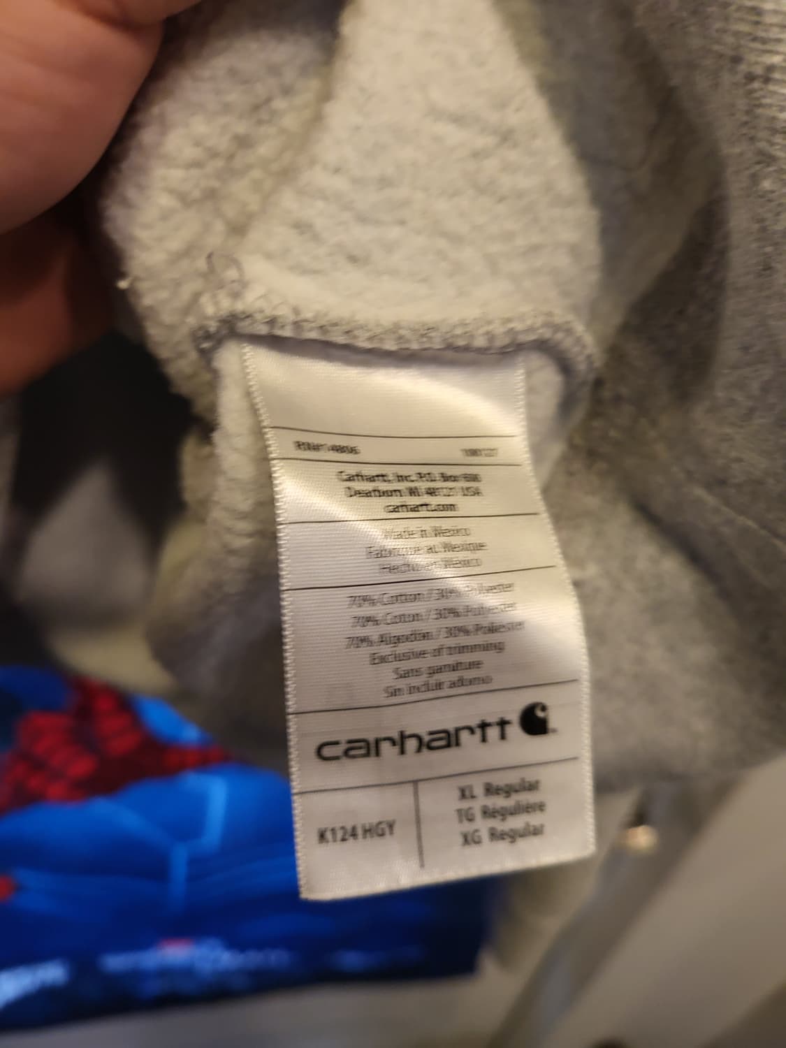 칼하트 그레이 맨투맨 티셔츠xl 105~110 상품이미지3