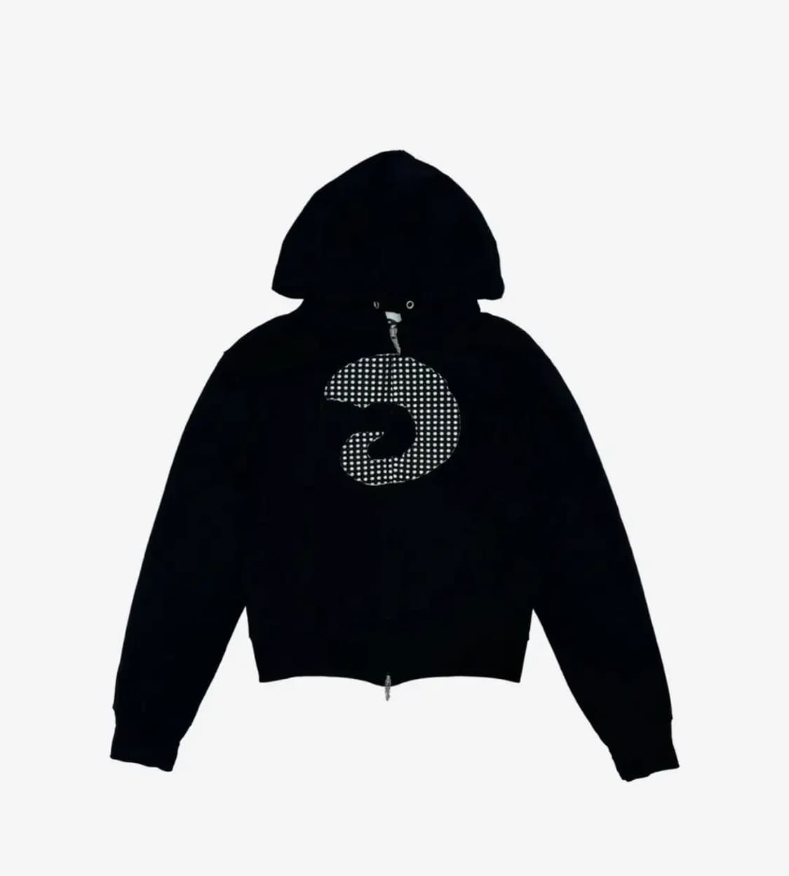 탄산마그네슘 혼 아플리케 후드집업 블랙 상품이미지1