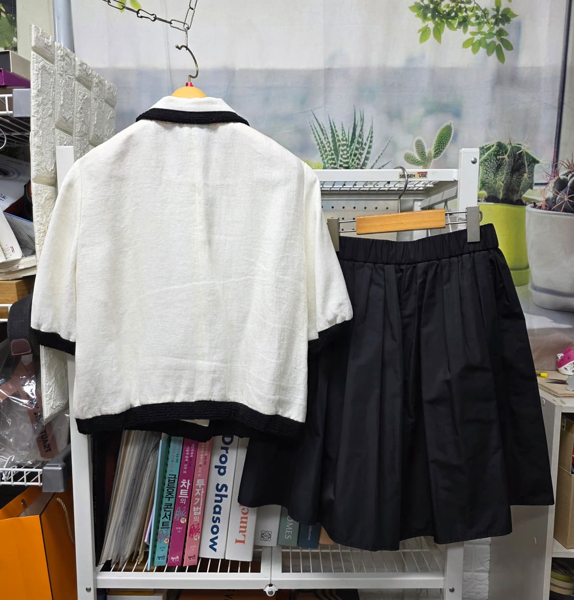 랑방 여성 봄~여름 린넨자켓 55~슬림66 투피스 반바지 세트 WM61 상품이미지2