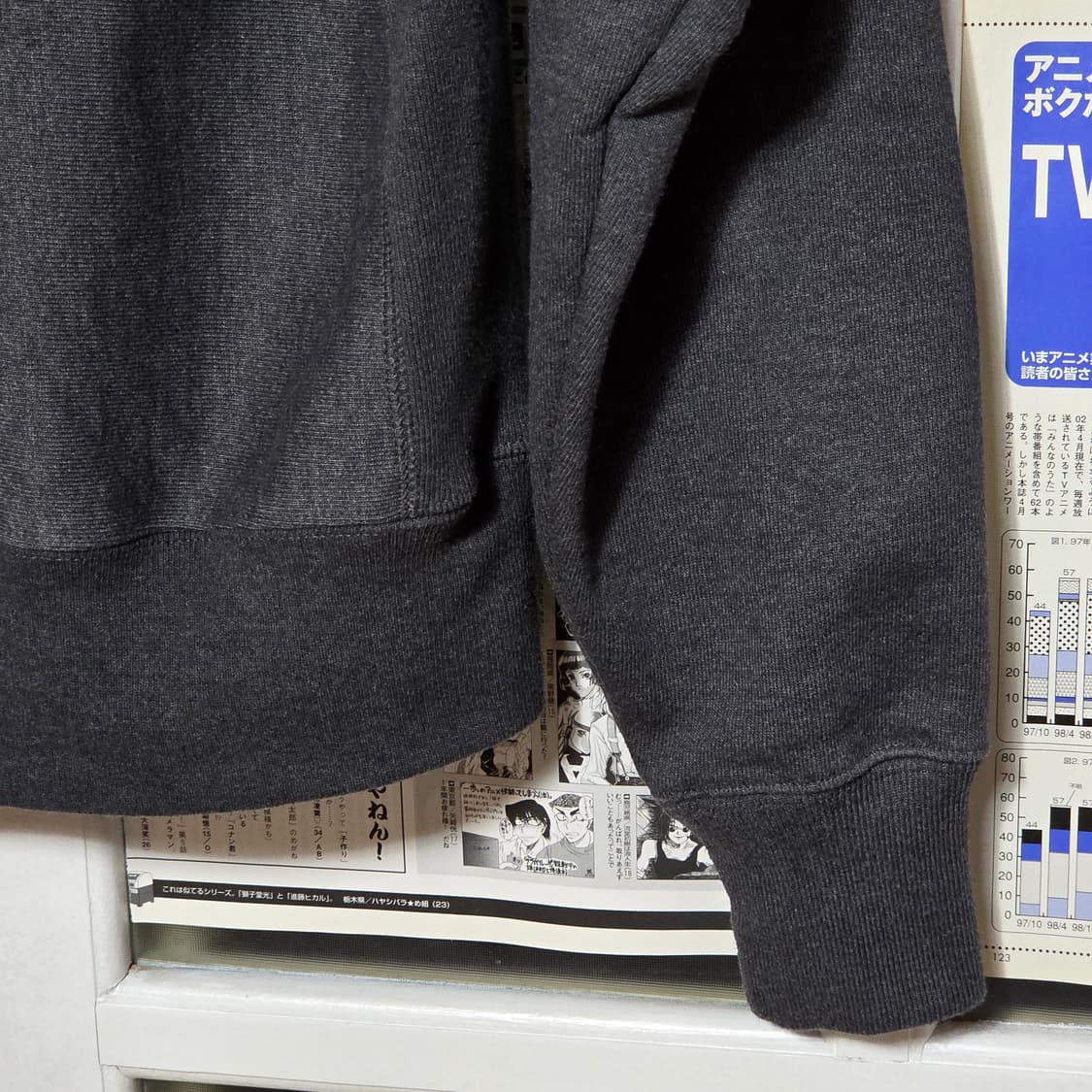 챔피온 리버스위브 차콜 빅로고 후드티 상품이미지7