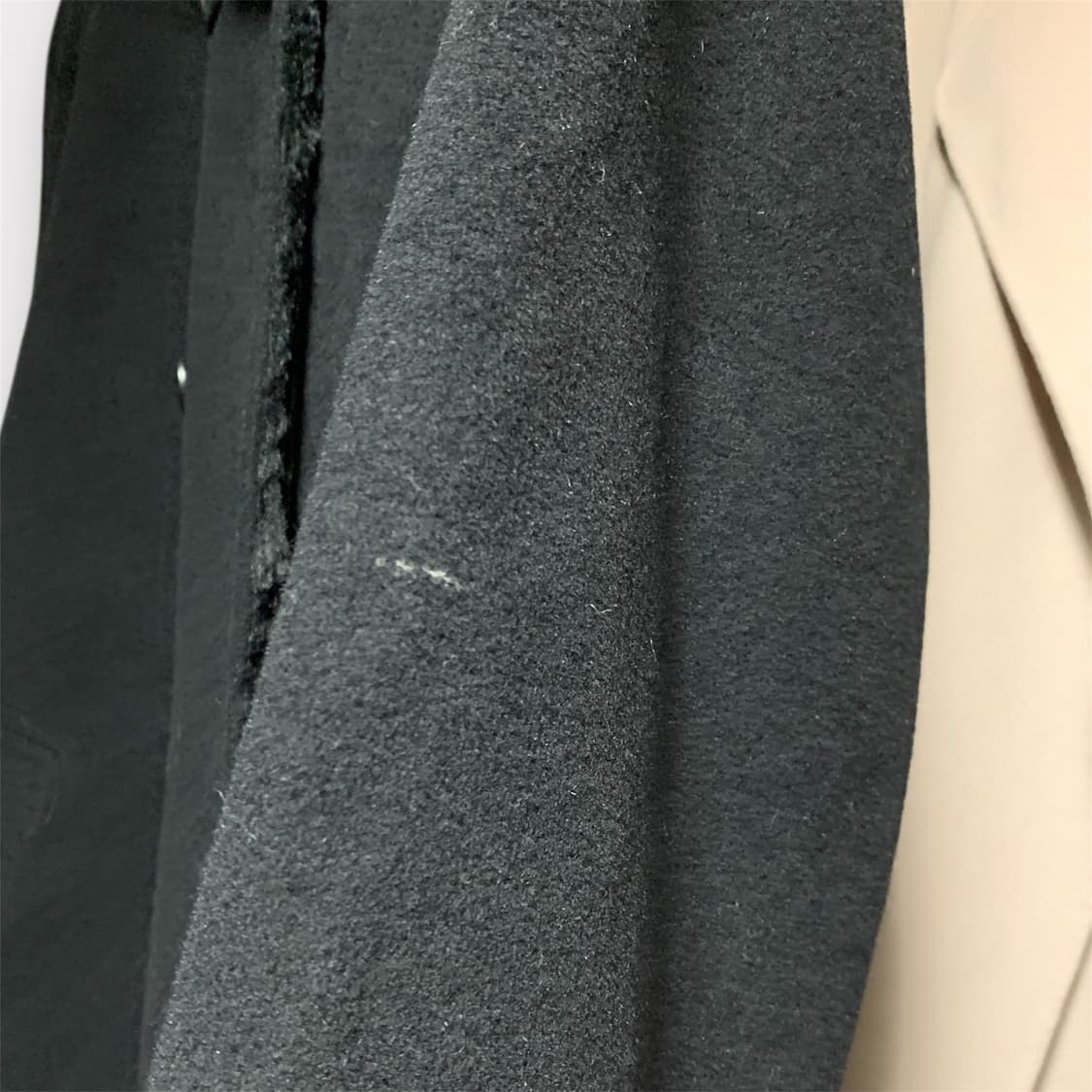 울 100 후드 퍼 트리밍 코트 M 상품이미지3