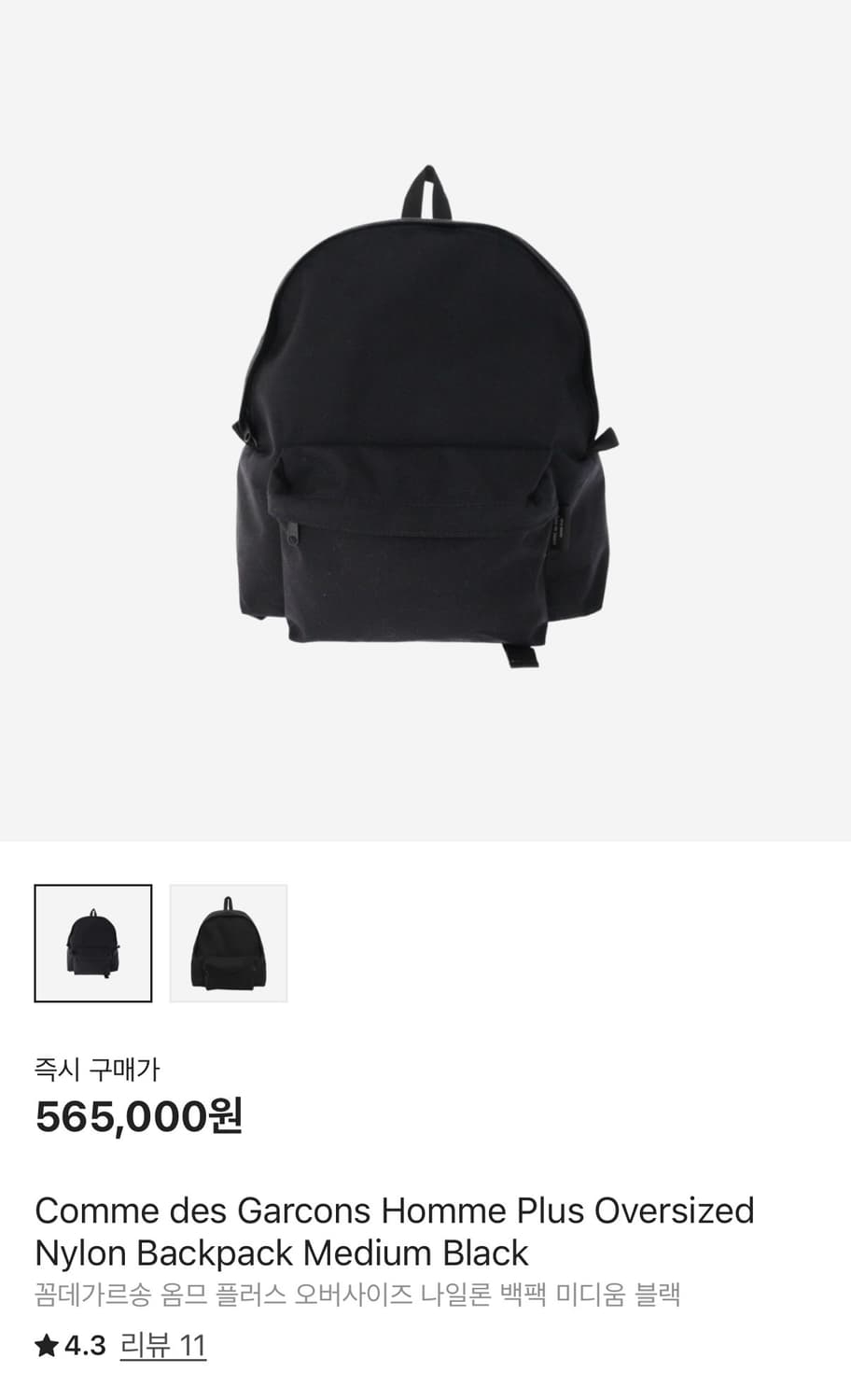 꼼데가르송 옴므플러스 백팩 상품이미지1