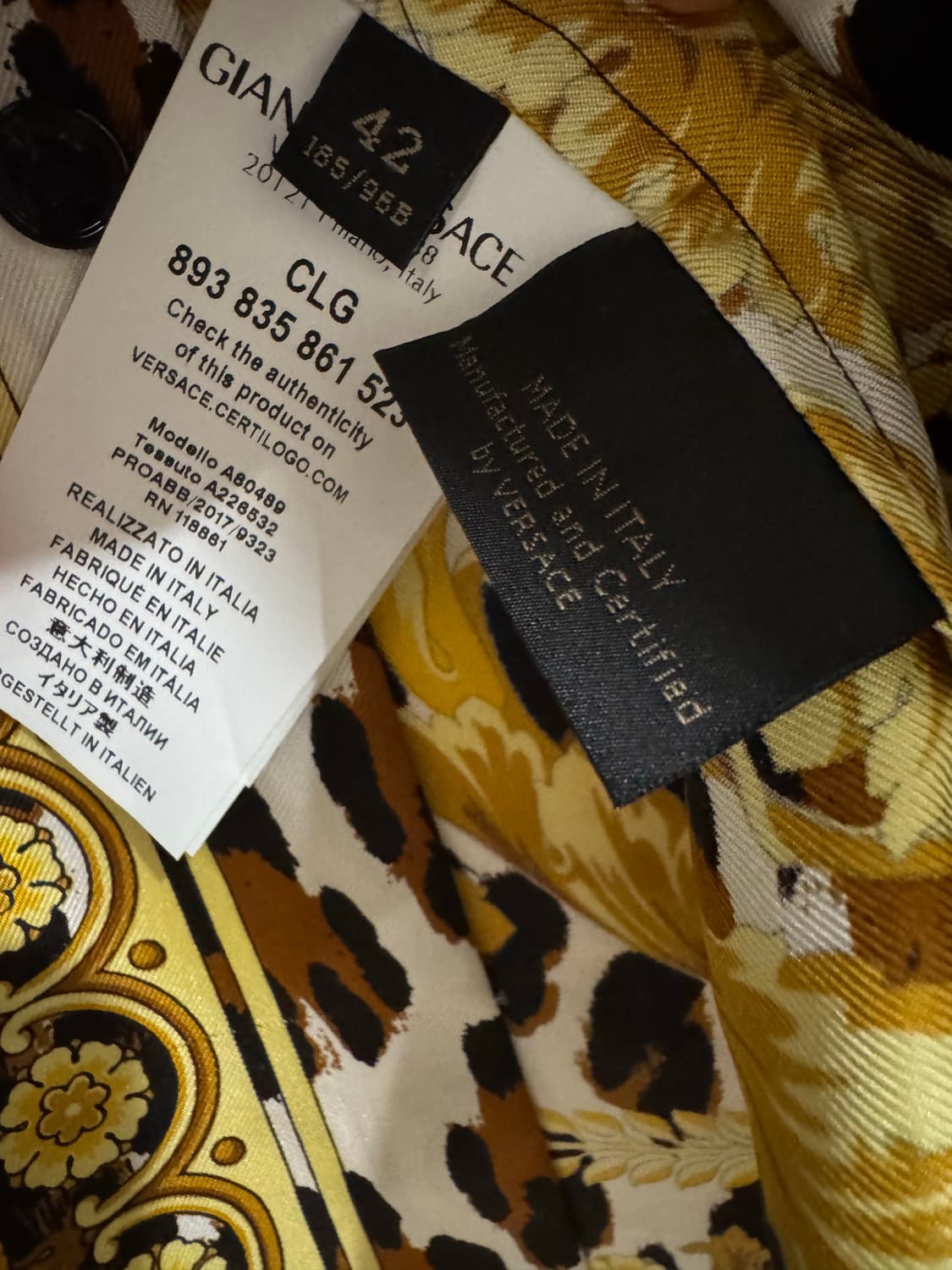 Versace Tribute Wild Baroque SS1992 셔츠 상품이미지6