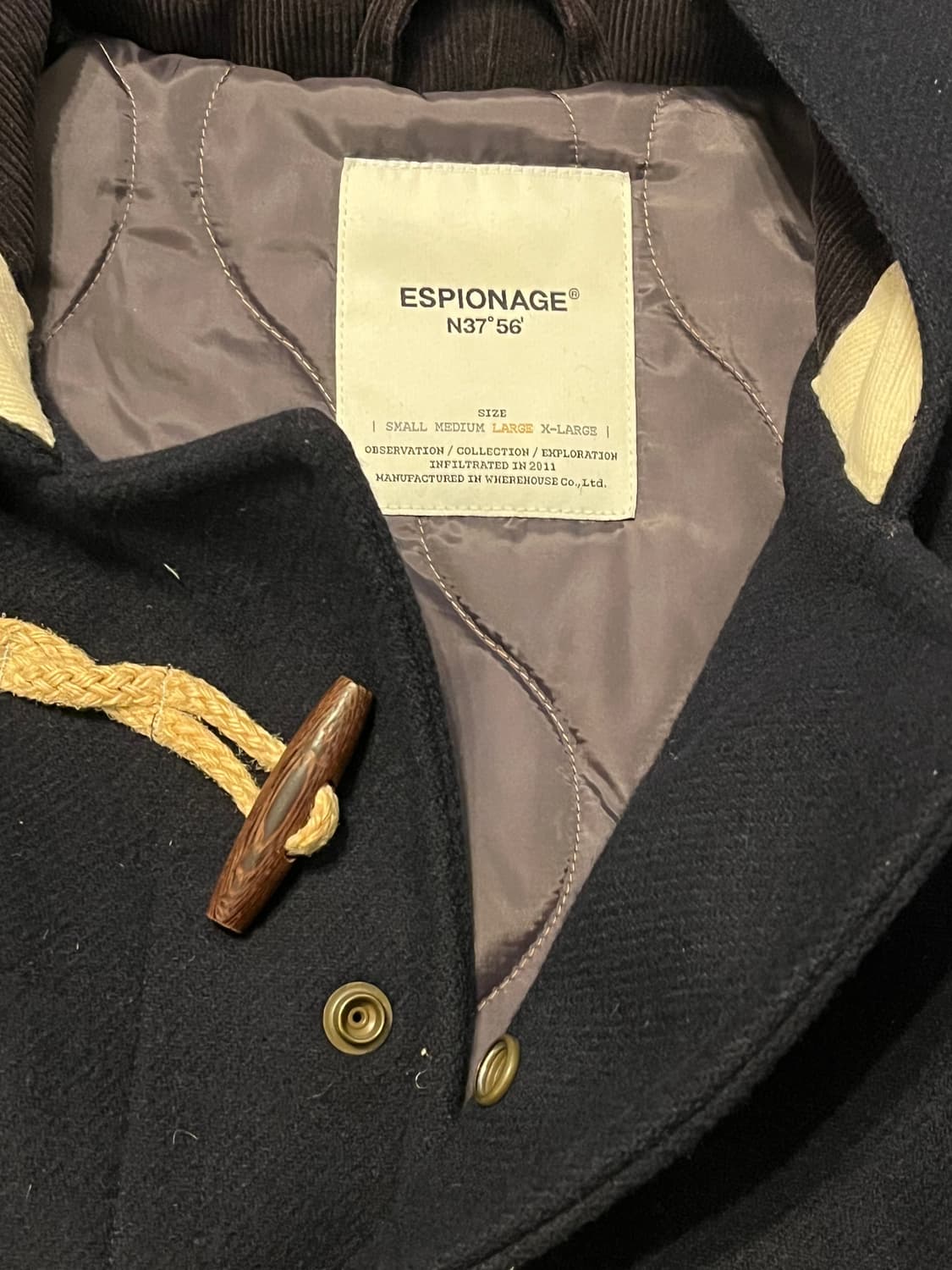 [L]에스피오나지 네이비 더플 코트 상품이미지4