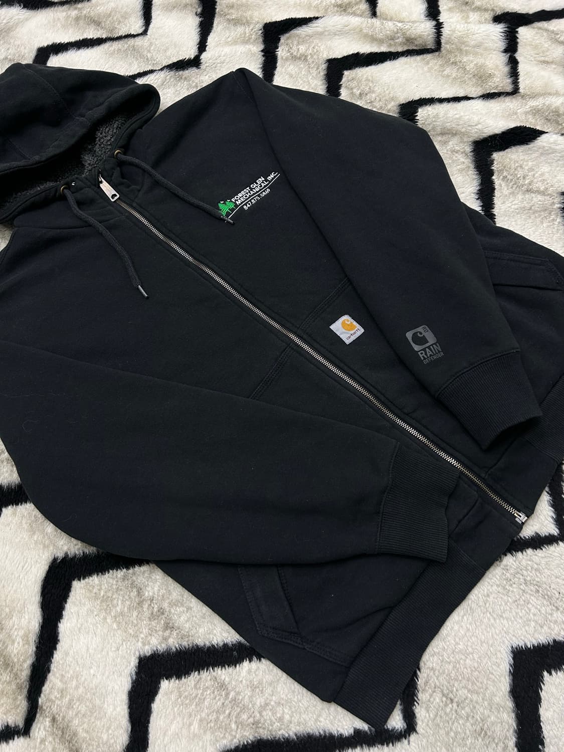 [L]칼하트 레인디펜더 양털 후드집업/블랙 상품이미지2