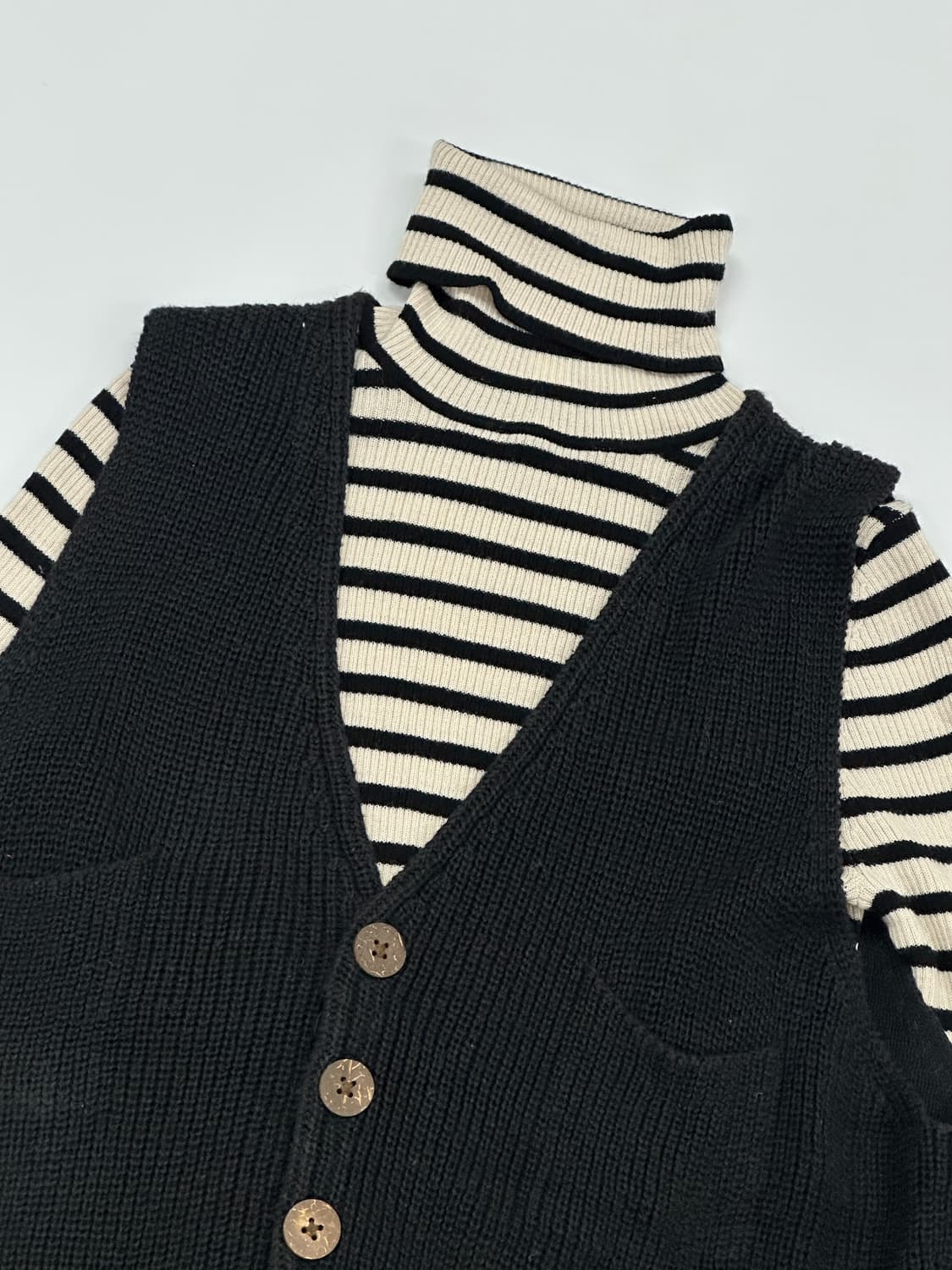 🐾하구미의 니트 레이어드 상의코디 🐾 모리걸 에스닉 니트조끼 상품이미지5