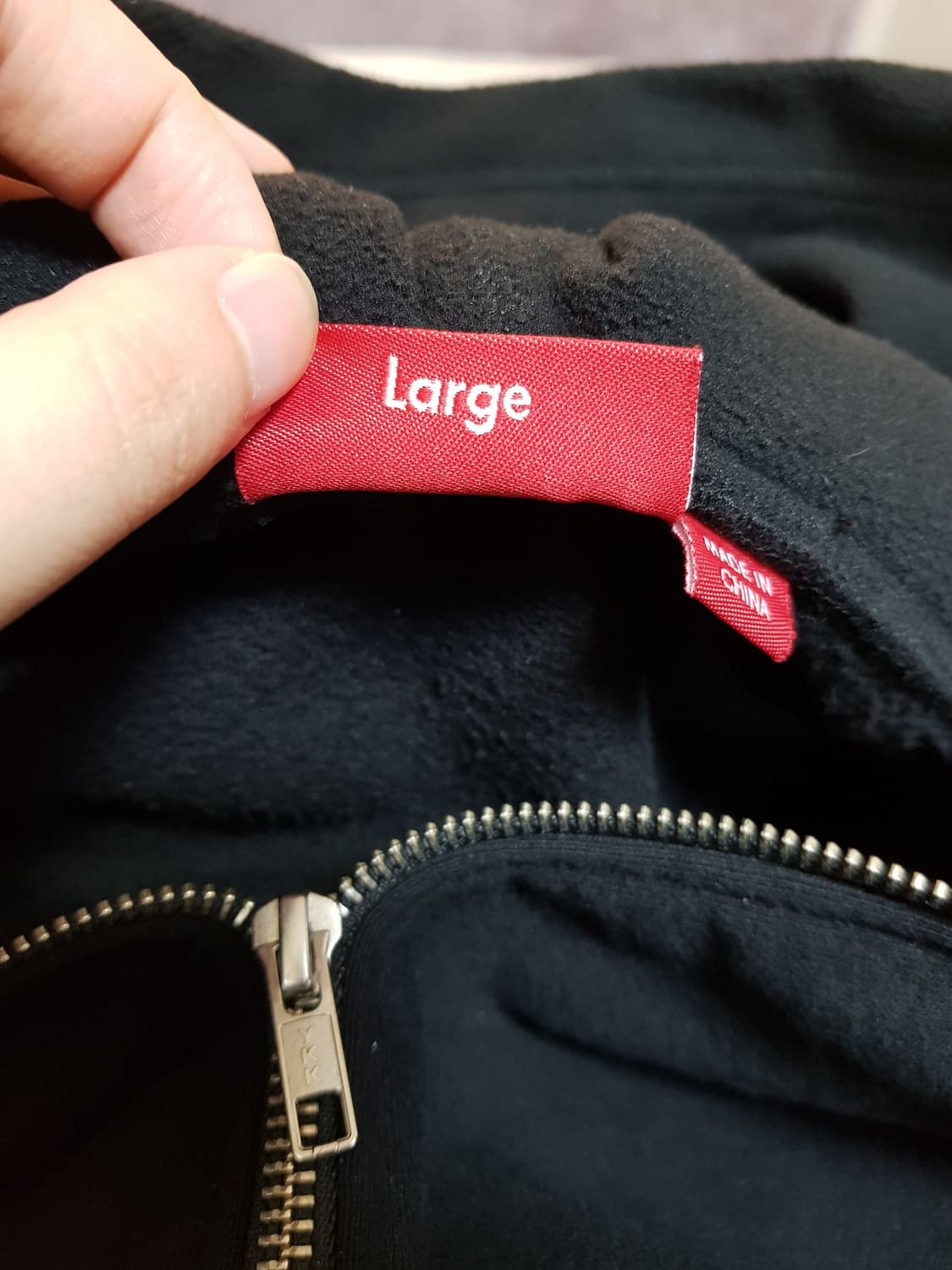 슈프림 더블 후드 페이스마스크 후드 집업 티셔츠 블랙 22FW 상품이미지7