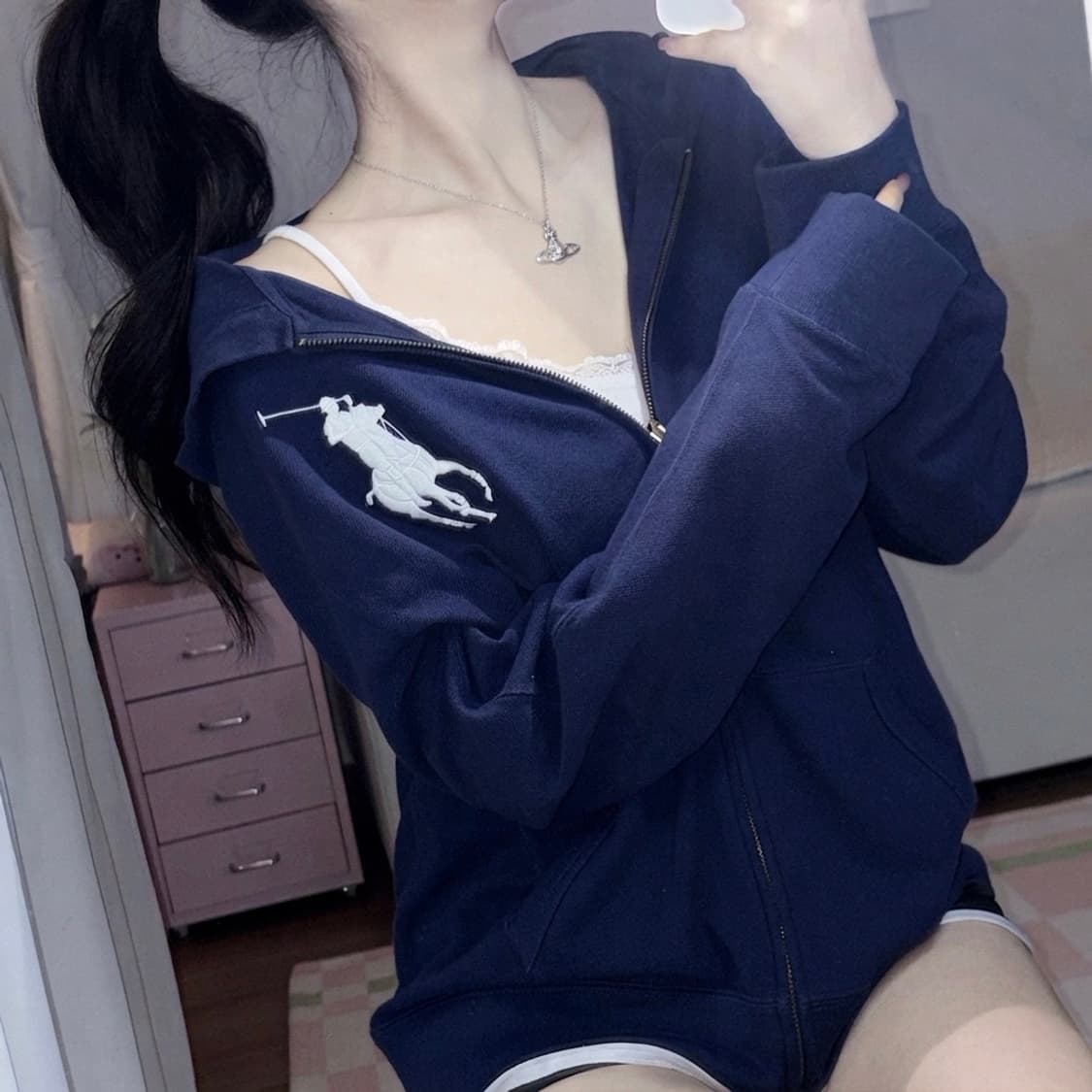 🐰폴로 랄프로렌 빅포니 네이비 코튼 후드집업🪽 상품이미지2