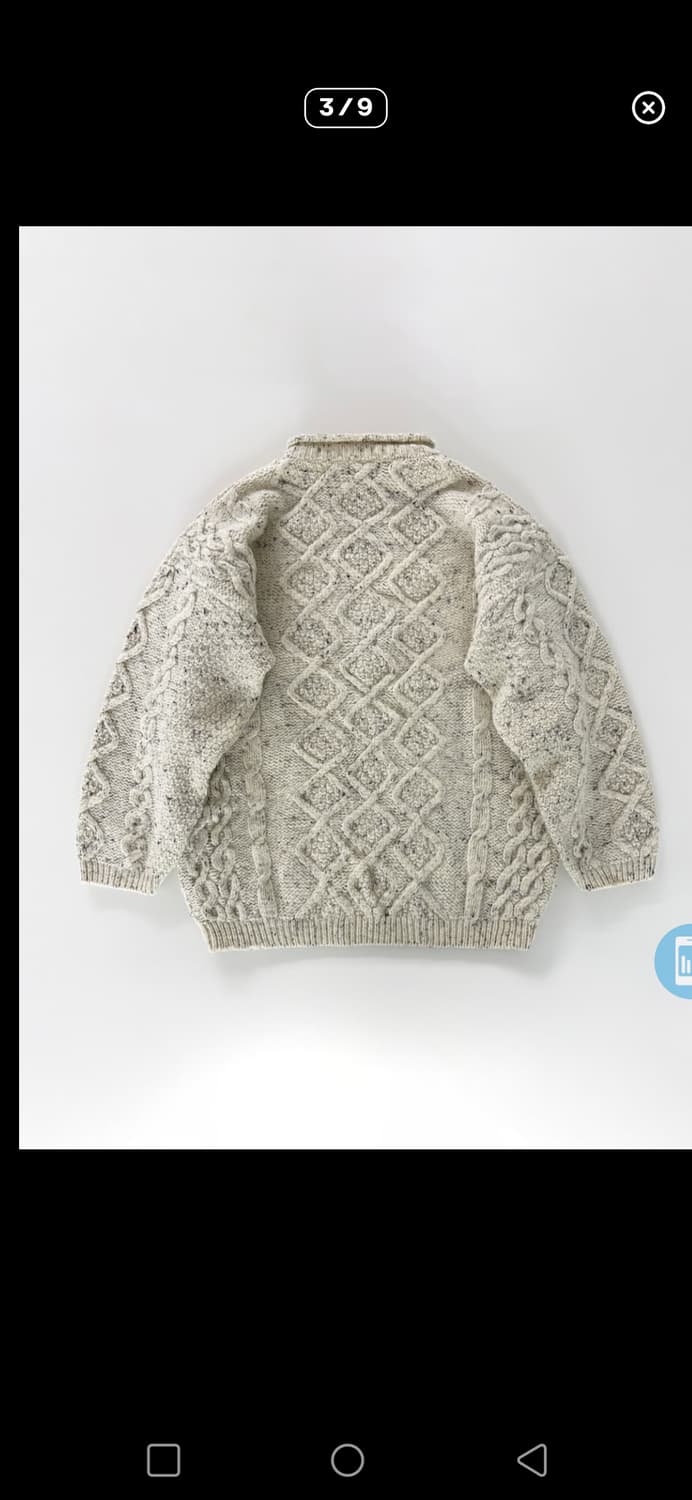 빈티지 양 자수 아란 케이블 스웨터 상품이미지2