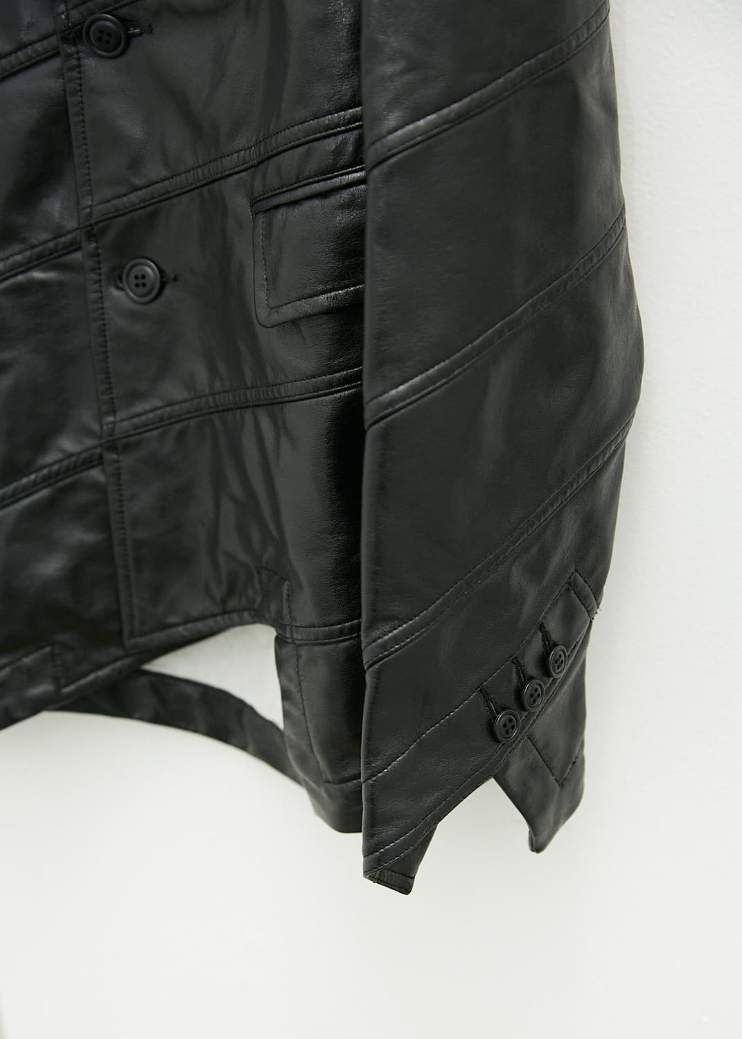 Asymmetric Faux Leather Blazer 상품이미지4