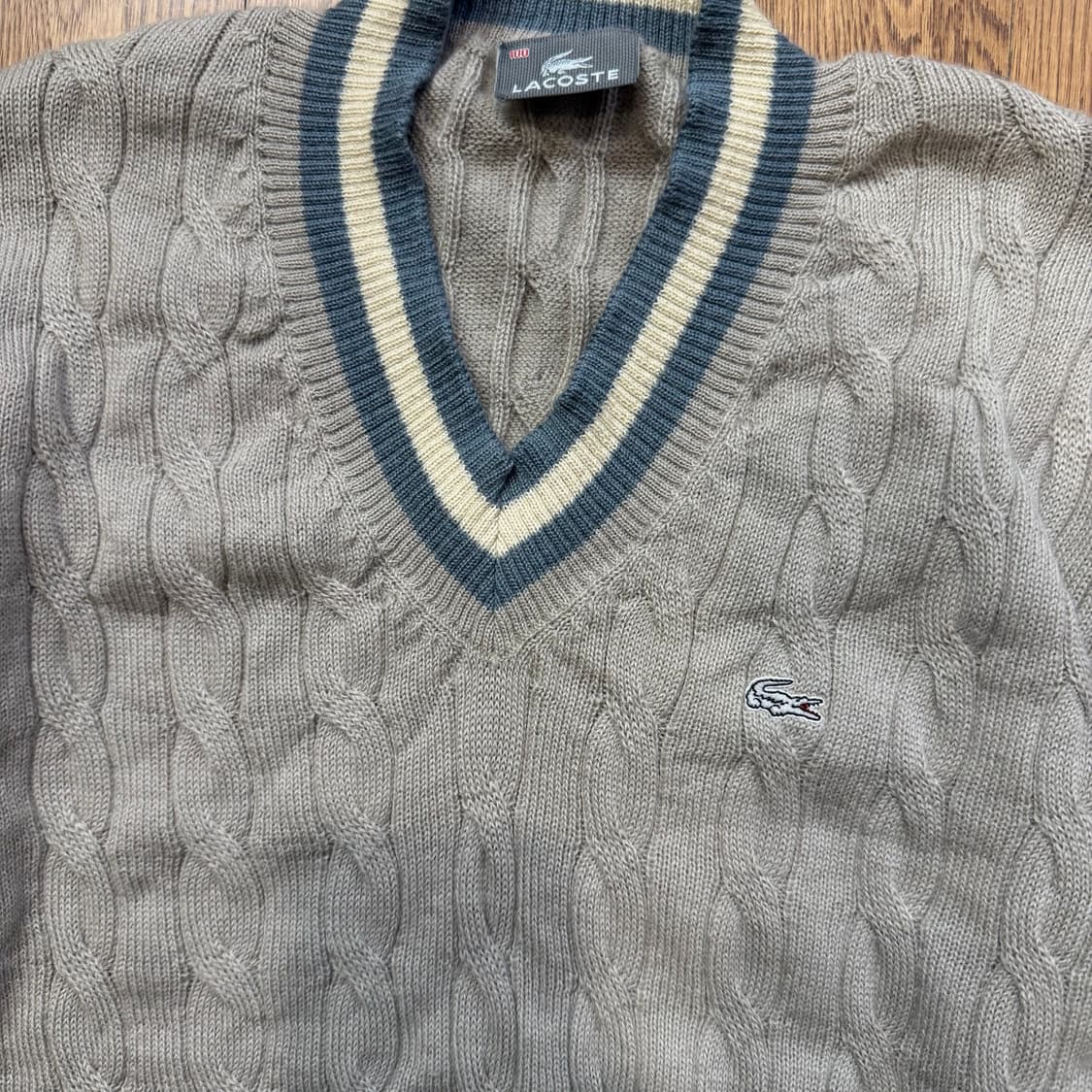 라코스테 베이비 알파카 케이블 브이넥 니트 상품이미지2