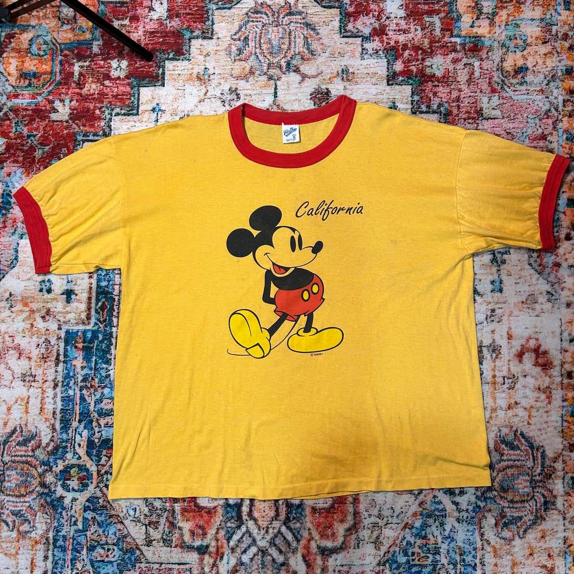 [XL]80s made in usa 50/50 벨바쉰 미키 마우스 링거티 상품이미지1