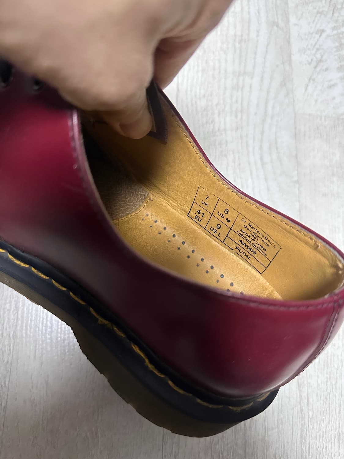 닥터마틴 1461스무스 체리레드uk7 상품이미지4
