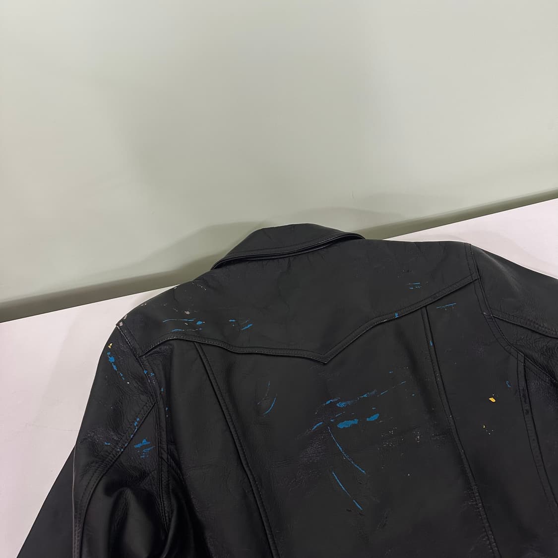 95 L 칼리 블랙 홀스가죽 말가죽 유광 가죽자켓 상품이미지6