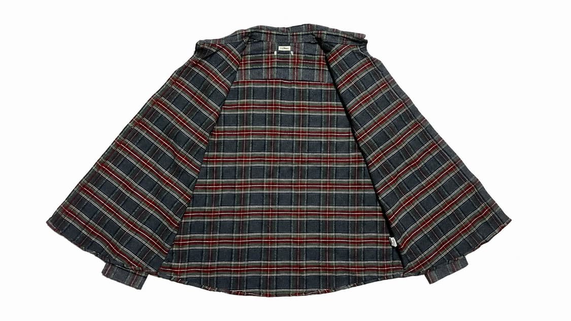USA 미국 빈티지 Y2K 아메카지 워크웨어 엘엘빈 플란넬 체크 셔츠 상품이미지3