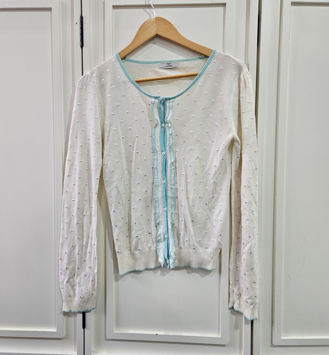 도트 니트 가디건 상품이미지1