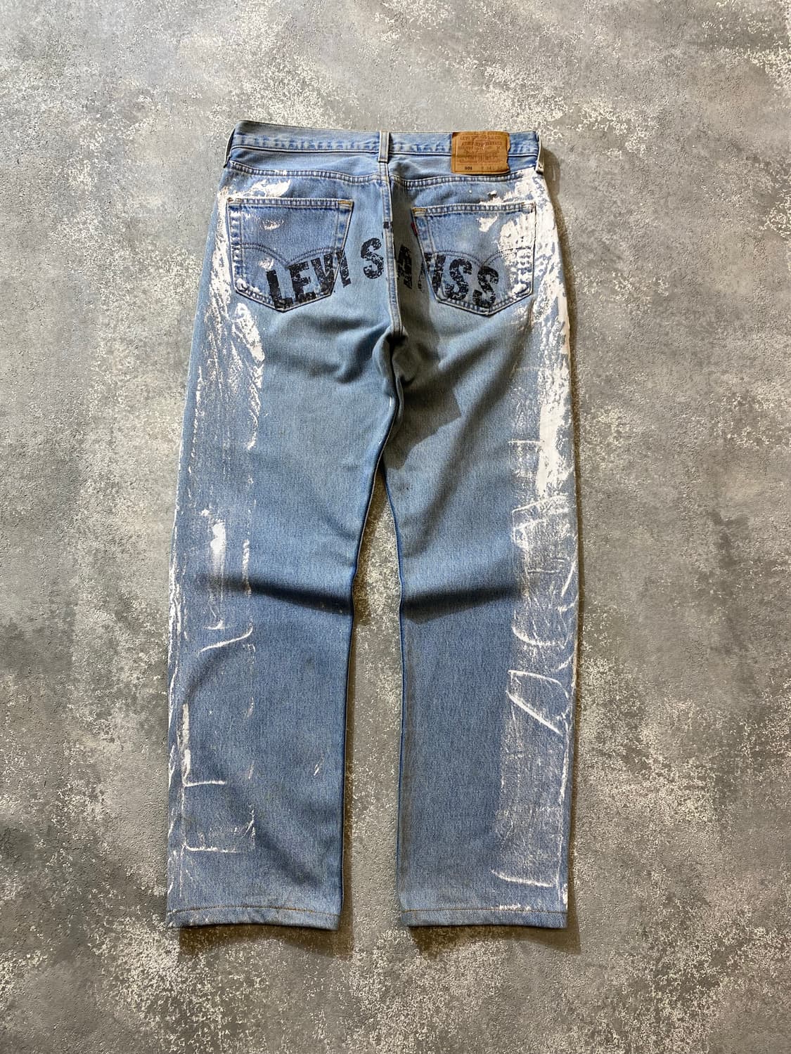 [32] 90s Levi's 501 리바이스 USA 페인팅 데님팬츠 상품이미지6