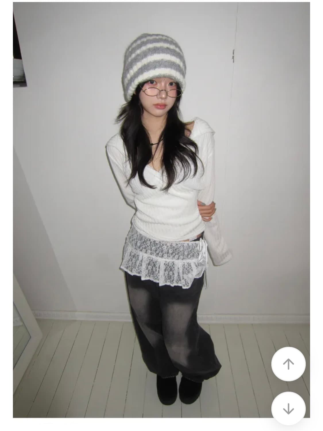 모디무드 앙고라 단가라 비니 그레이 상품이미지1