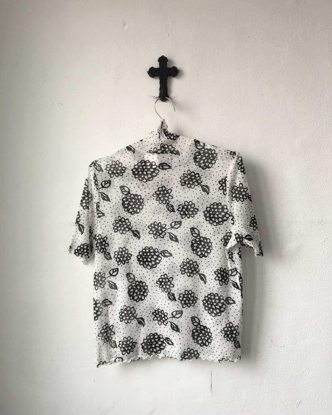 Flower pattern high neck top 상품이미지3