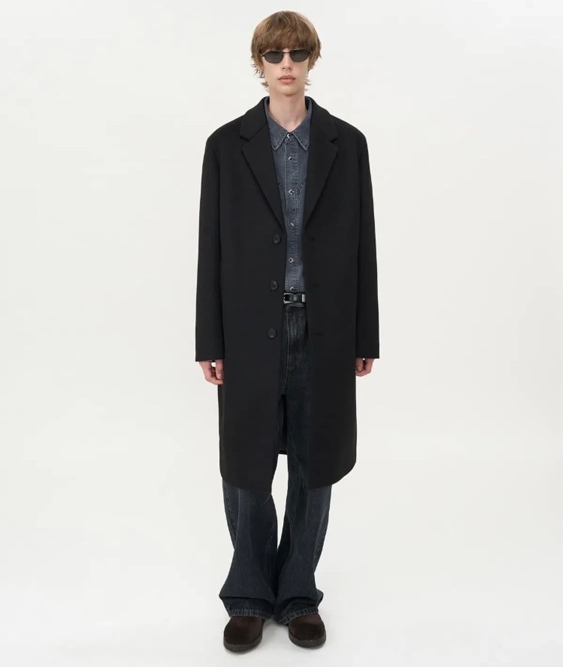 인사일런스 울 코트 M 블랙 울90% 캐시미어10% 상품이미지1