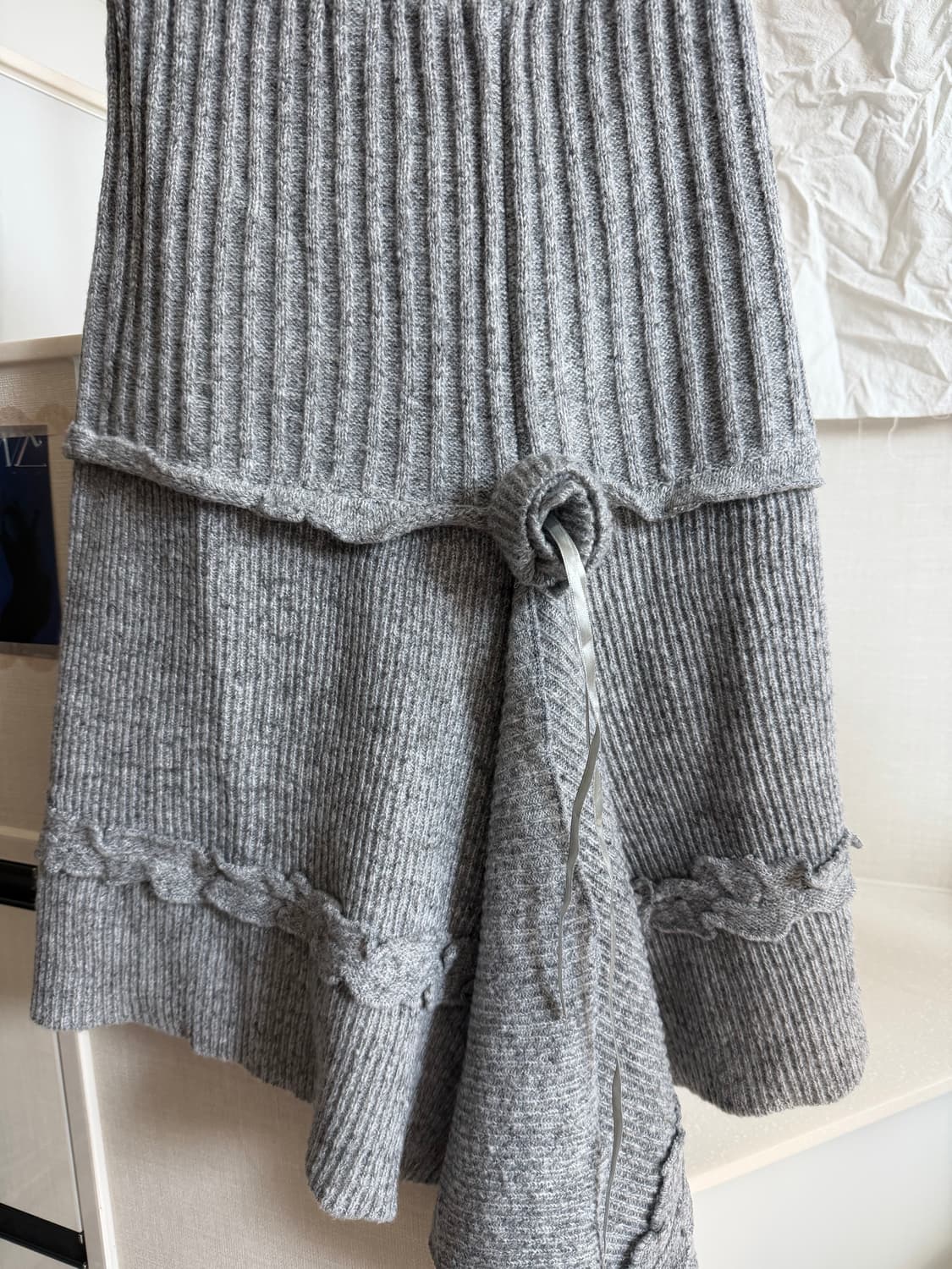 빈티지 장미 포인트 니트 스커트 상품이미지2