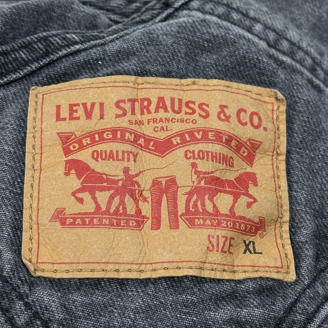 리바이스 오리지널 흑청 와이드 데님 오버롤 XL 상품이미지6