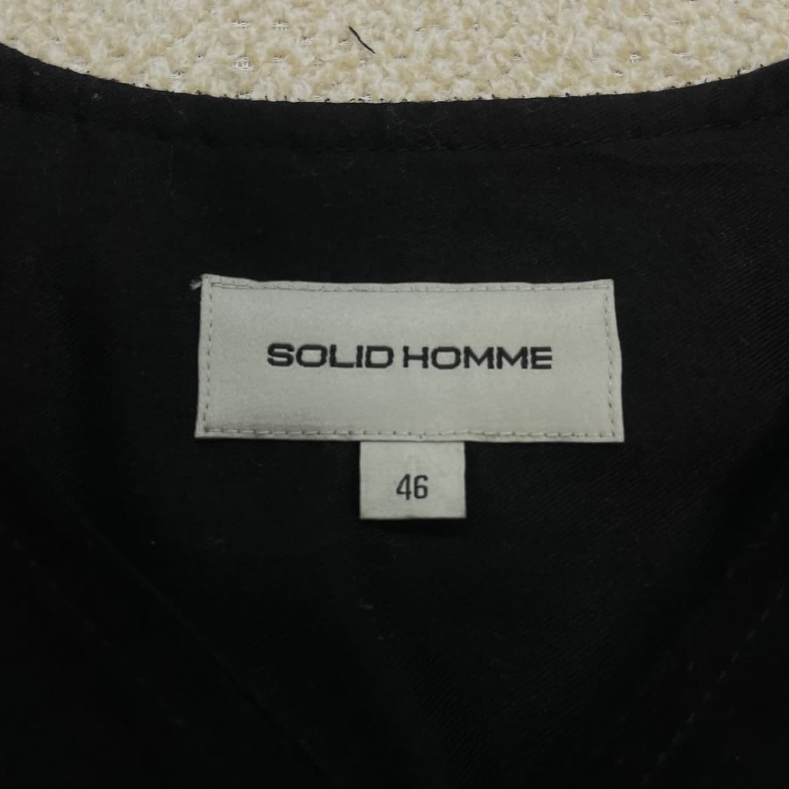 솔리드옴므 노 카라 스웨이드 자켓 블랙 상품이미지3