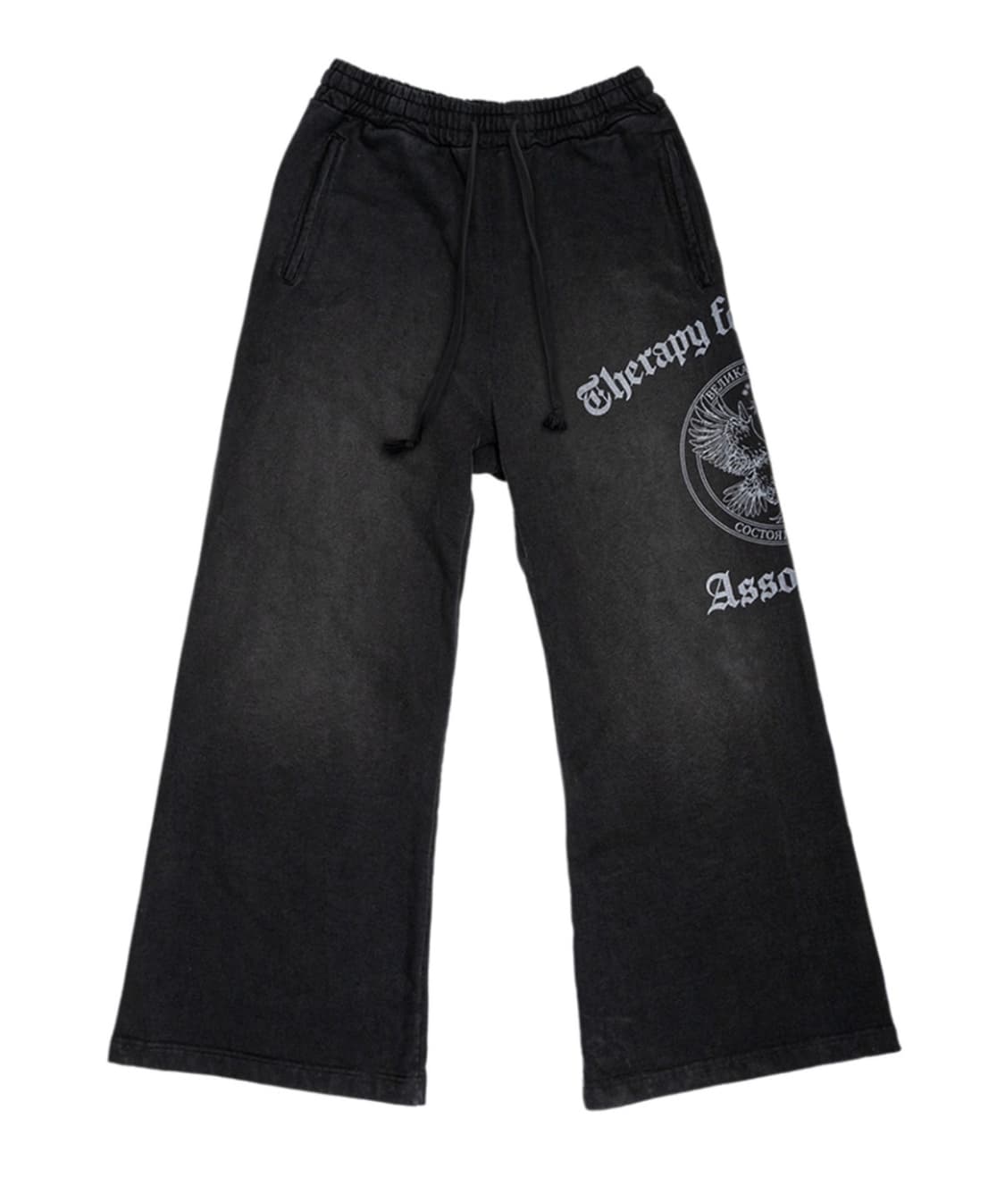 선데이오프클럽 빈티지 와이드 스웻 팬츠 워시드 블랙 2 상품이미지1