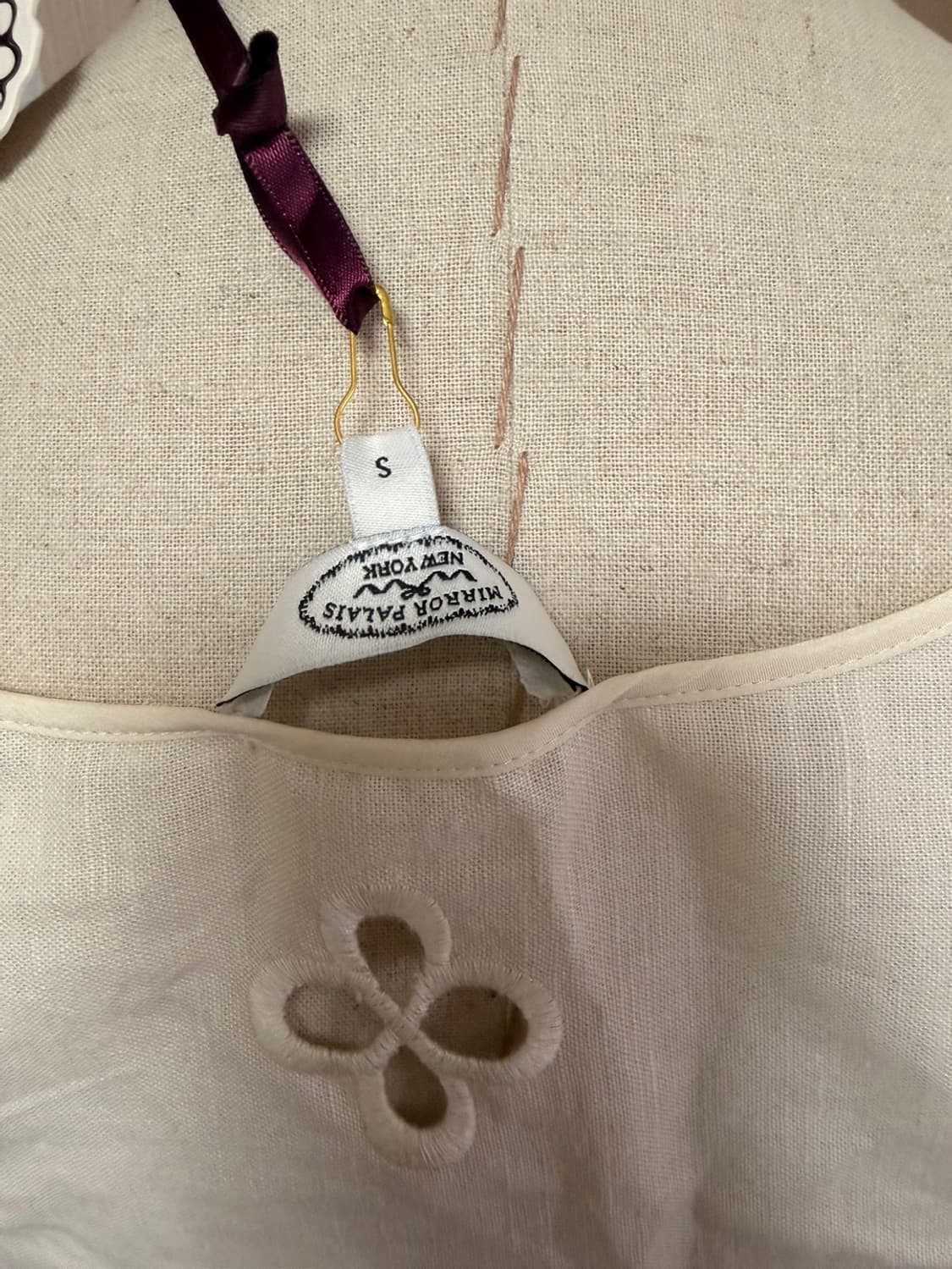 Mirror palais 미러 팔레 Maria 펀칭아이보리린넨롱원피스 상품이미지9