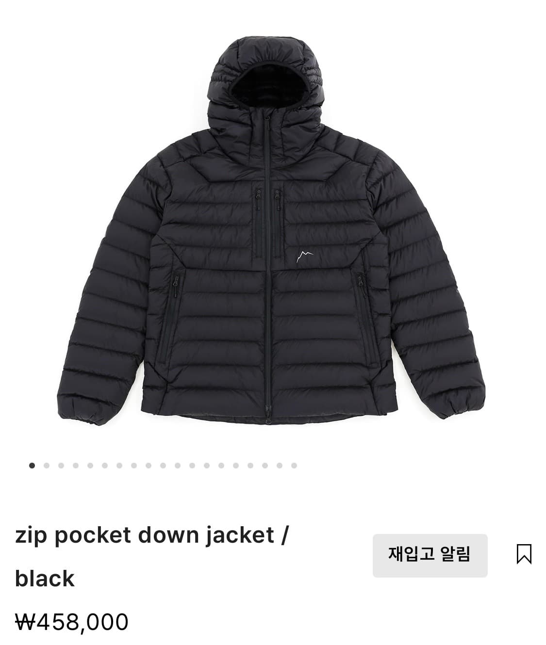 케일 집 포켓 다운 재킷 블랙 s 새상품 상품이미지1