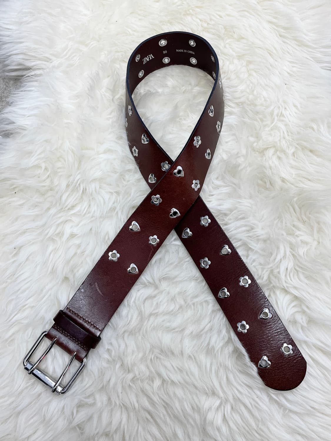 리얼레더 키치 스터드 펀칭 버클 벨트 상품이미지1