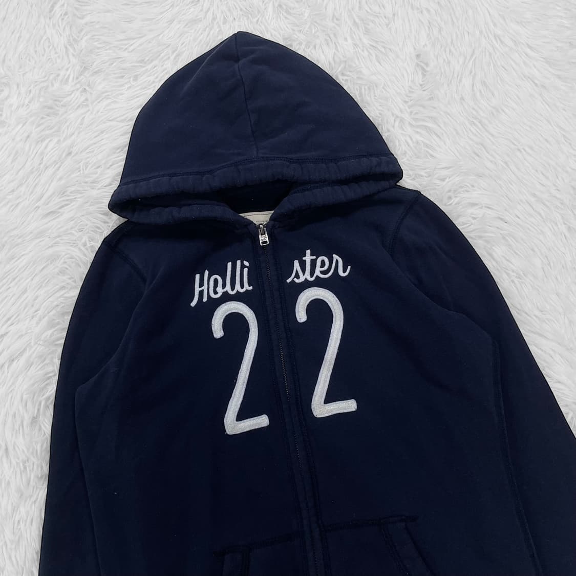 홀리스터 스펠 로고 후드집업 네이비 상품이미지3