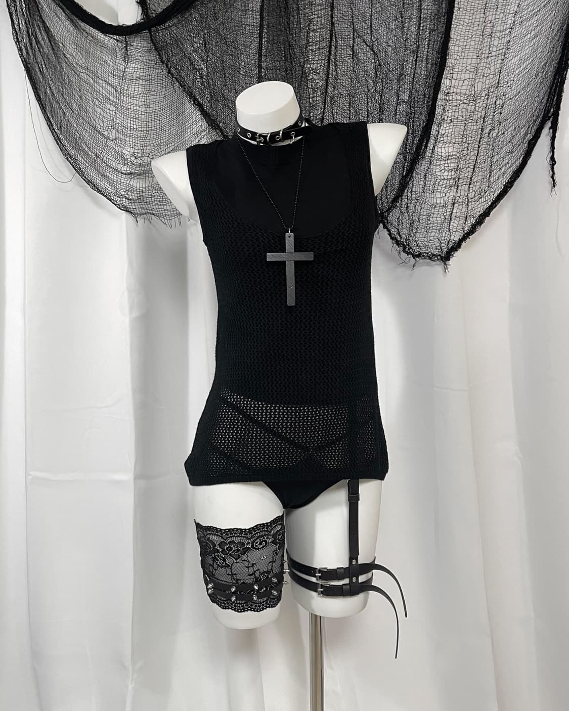 mask knit sleeveless 상품이미지1