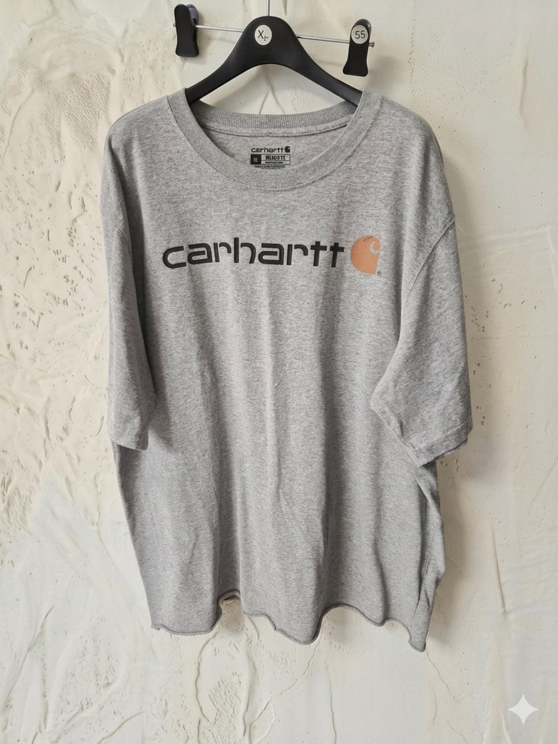 XL] 칼하트(Carhartt) 로고 반팔 티셔츠 (그레이/릴렉스핏) 상품이미지1