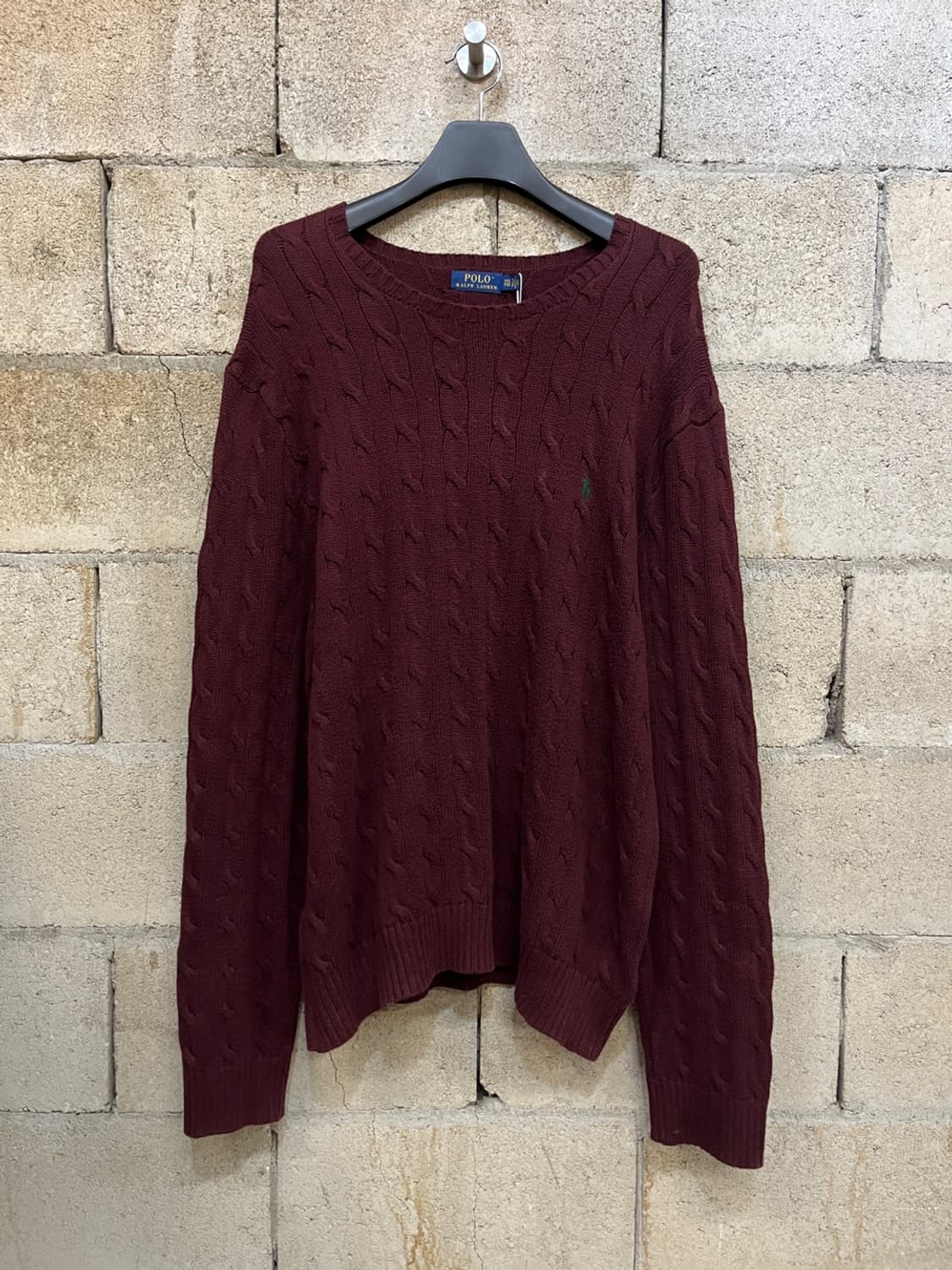 폴로 랄프로렌 버건디 케이블 니트 상품이미지1