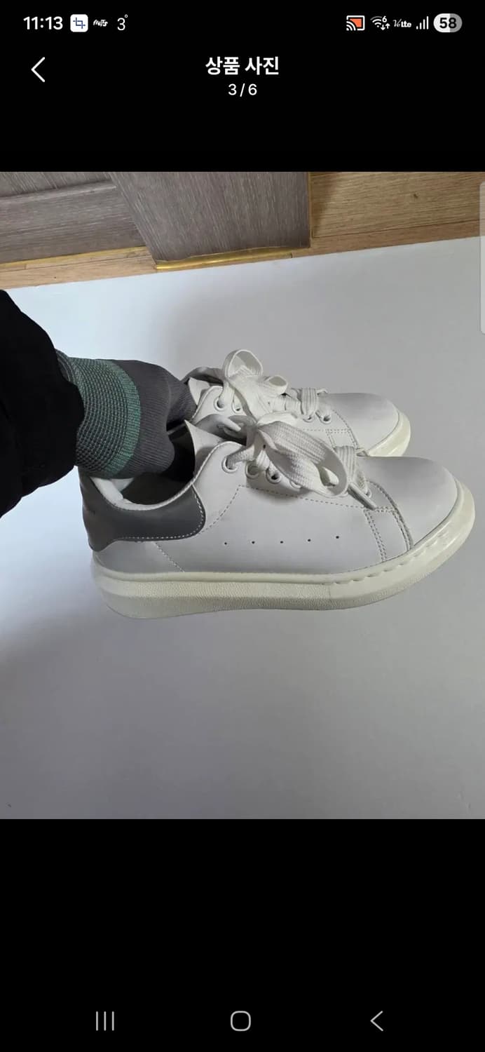 알렉산더맥퀸 오버솔 스니커즈 화이트 사이즈 240 (38) 상품이미지3