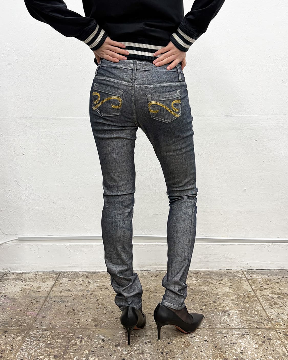 시슬리 메탈릭 코팅 스키니 진 상품이미지2