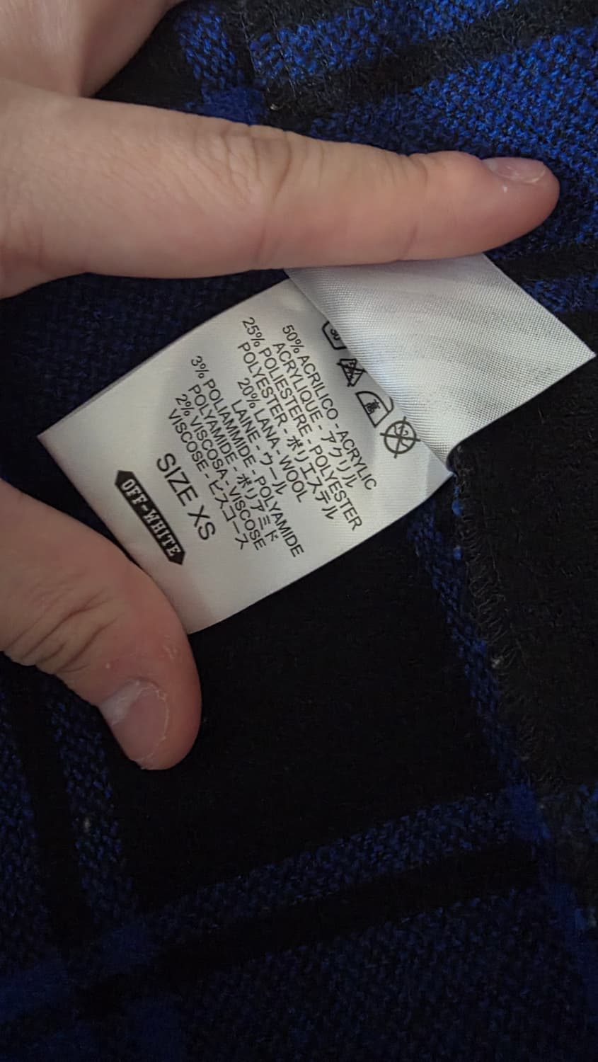 오프화이트 플란넬 셔츠 블루 xs 상품이미지7